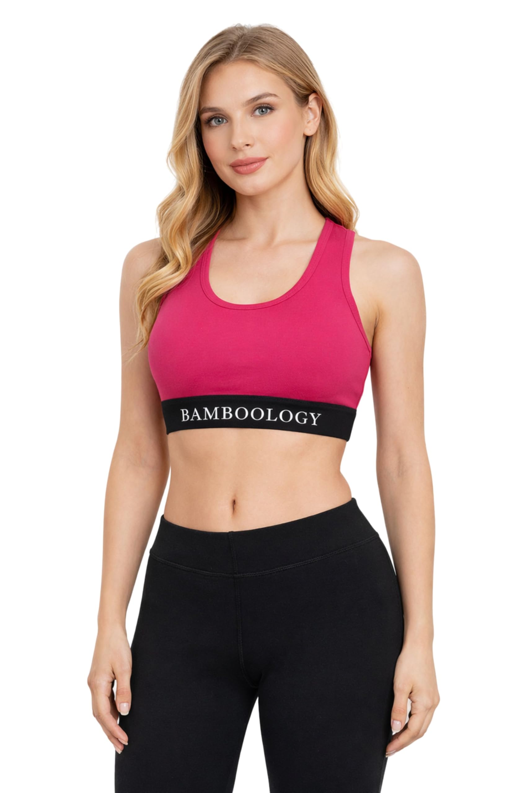 Bamboo Fabric Padded Sports Bra for Women Activewear | Fuchsia-image-43