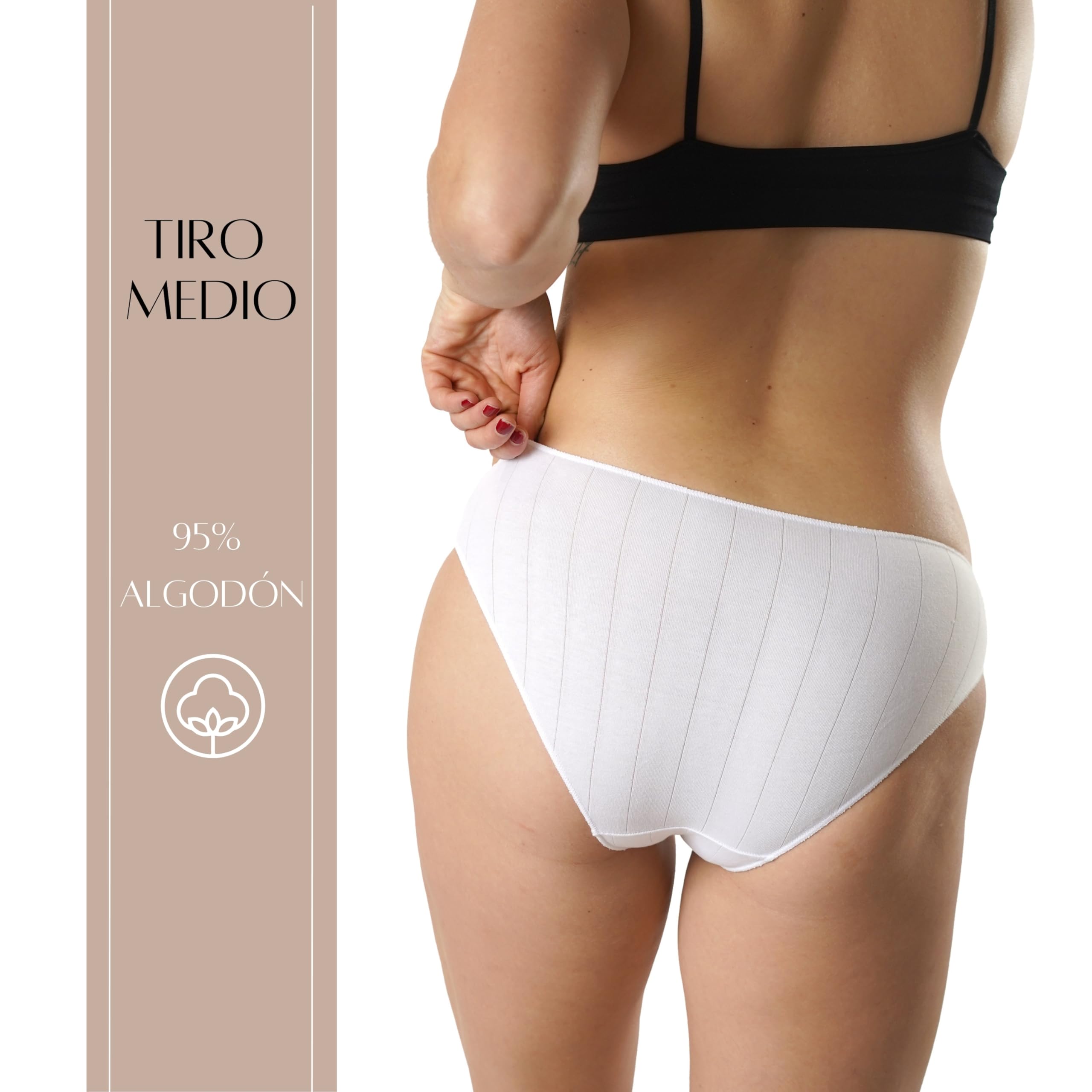 FEVI Pack 12 Braguitas Bikini de Algodón Mujer, Sin Costuras, Ropa Interior Cómoda, Suave y Elástica, Lencería Bragas Bikini Invisible