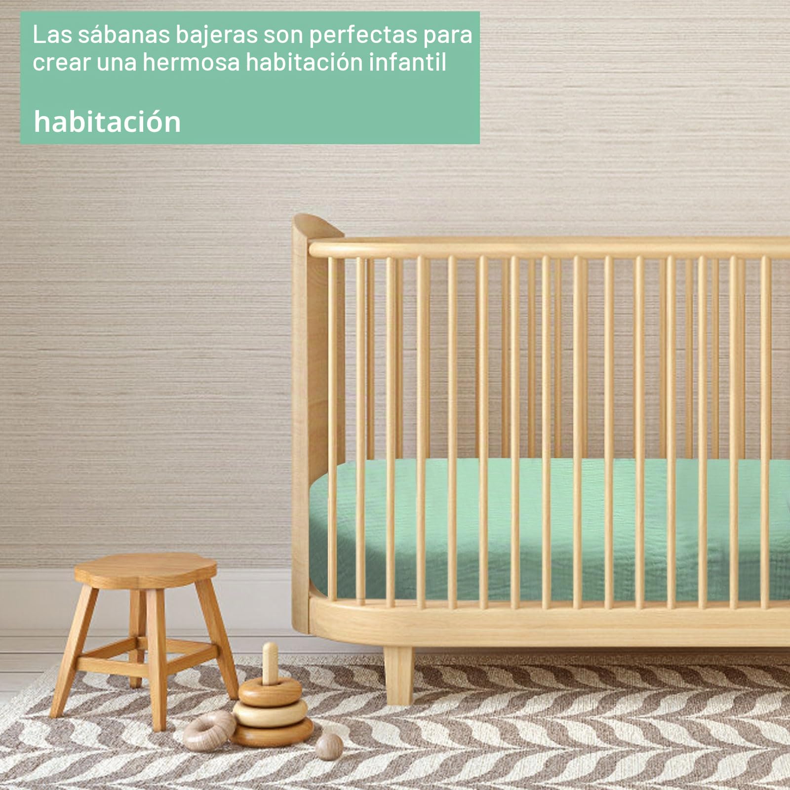 Sábana Bajera para Capazo y Cuna de Bebé 70X35cm - Funda y Cubre Colchón para Carrito