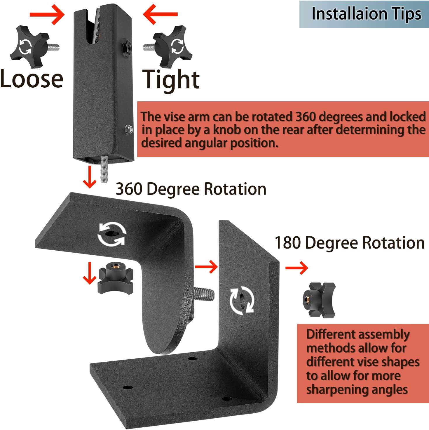 Opall Swiveling Multi-Mount Work Bench Vise For Knife Making Work With 360 Degrees Rotation Knife Making Vise