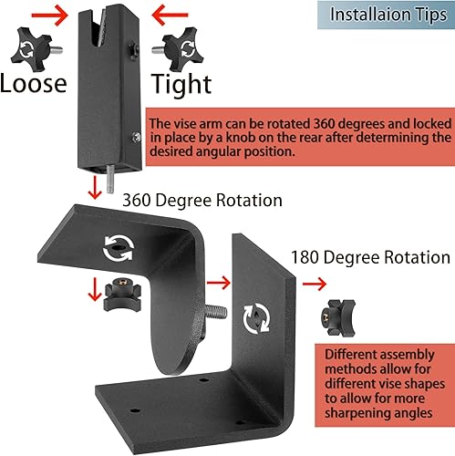 Miniatura 3 de Opall Tornillo giratorio de banco de trabajo de montaje múltiple para la fabricación de cuchillos con rotación de 360 grados que hace el tornillo de
