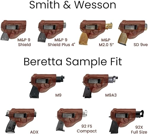 Miniatura 5 de Fundas de cuero para transporte de apéndice y dibujo cruzado de Glock 43X y 19 IWBOWB