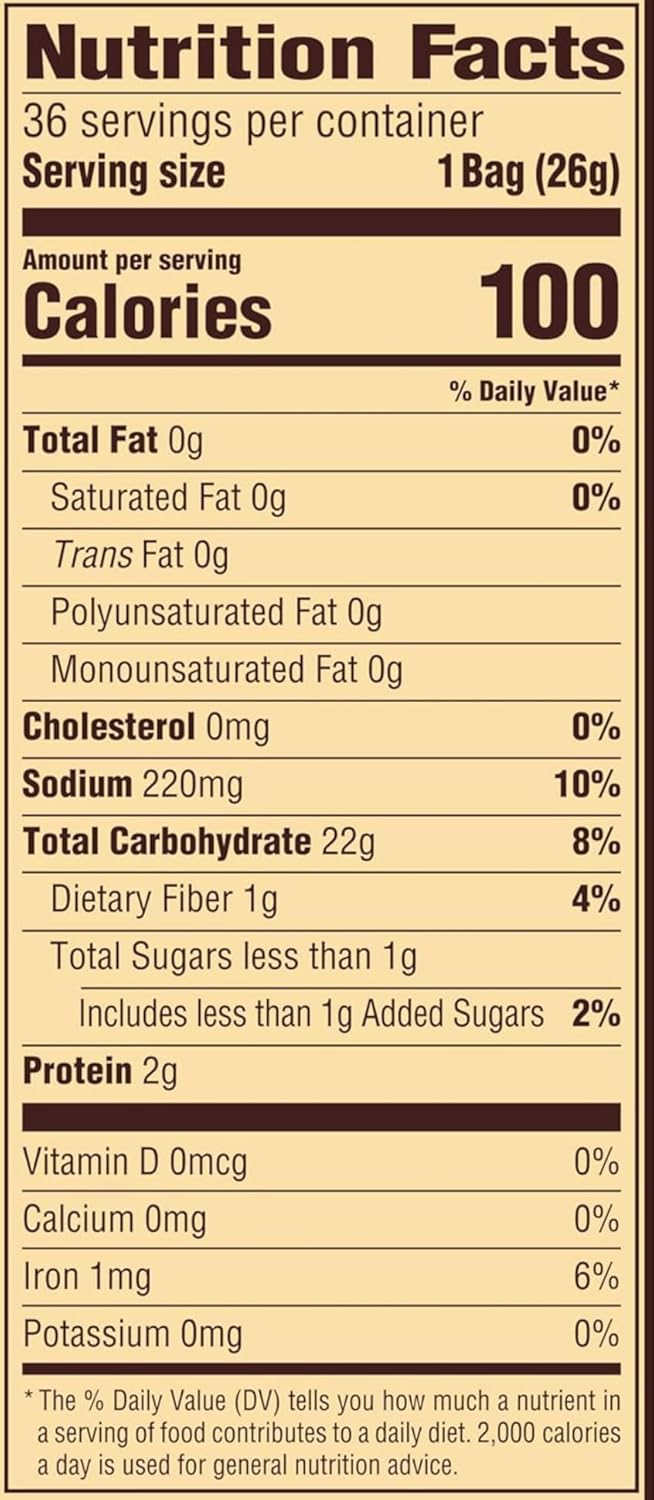 Mini Pretzels, 100 Calorie Individual Packs, 0.9 oz Each Bag. | GMO FREE, NUT FREE Mini Pretzels | (36 - Pack)