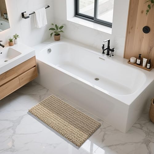 Miniatura 132 de Yimobra - Tapete de baño largo de felpilla, grande de 55.1 x 24 pulgadas, microfibra gruesa, absorbente, extrasuave, antideslizante, peludo, lavable