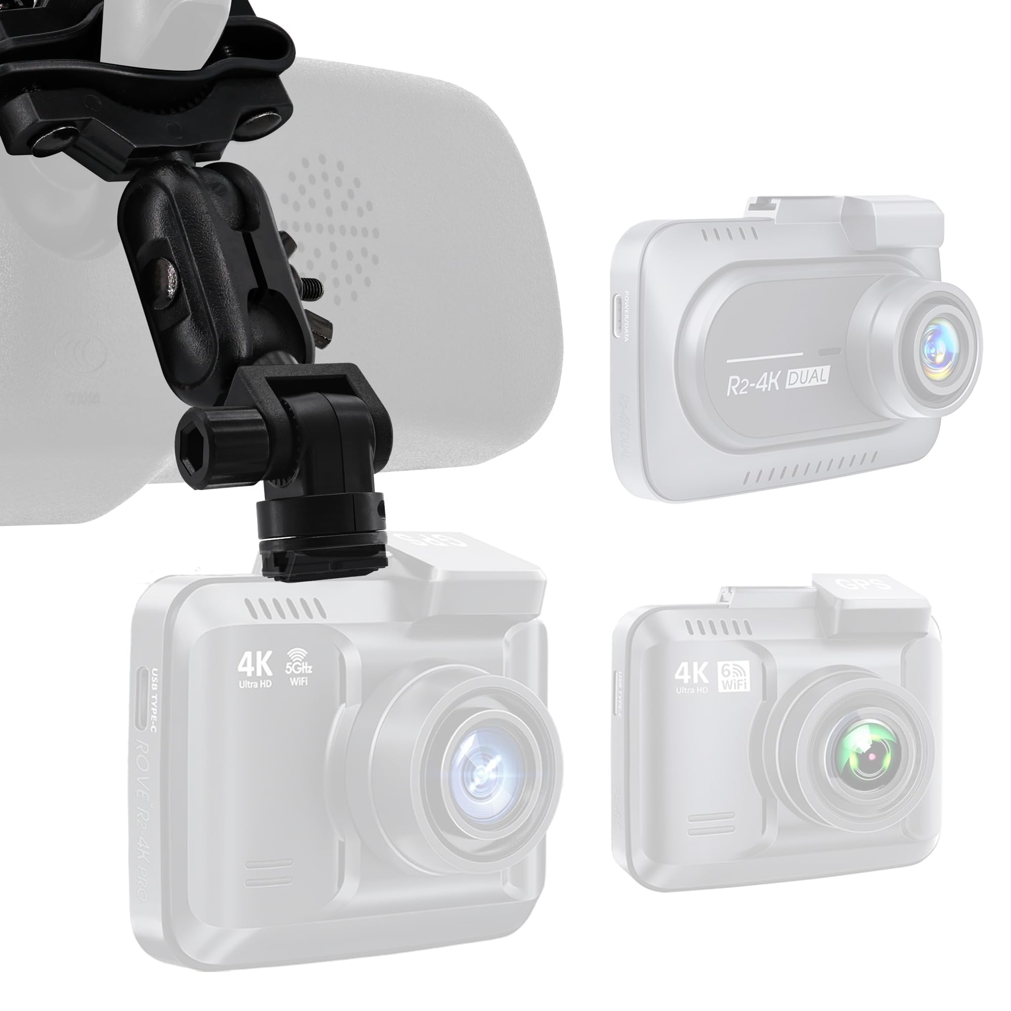 Dash Cam Mount for Rove R2-4K R2-4K PRO R2-4K Dual Stealth 4K Stealth 4K PRO Insignia NS-DCDCHH2 360