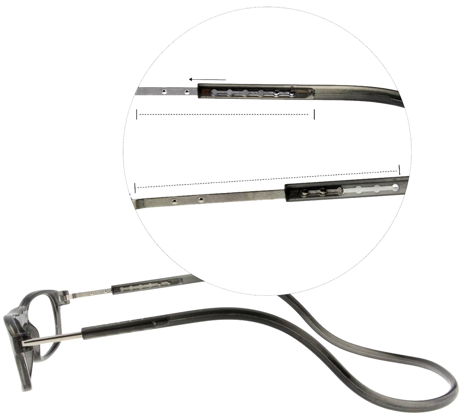 TBOC Gafas de Lectura Presbicia Vista Cansada – Montura Negra Graduadas +2.50 Dioptrías Hombre Mujer Regulables Imantadas Magnéticas Plegables Lentes Aumento Leer Ver Cerca Cuello Cierre Imán