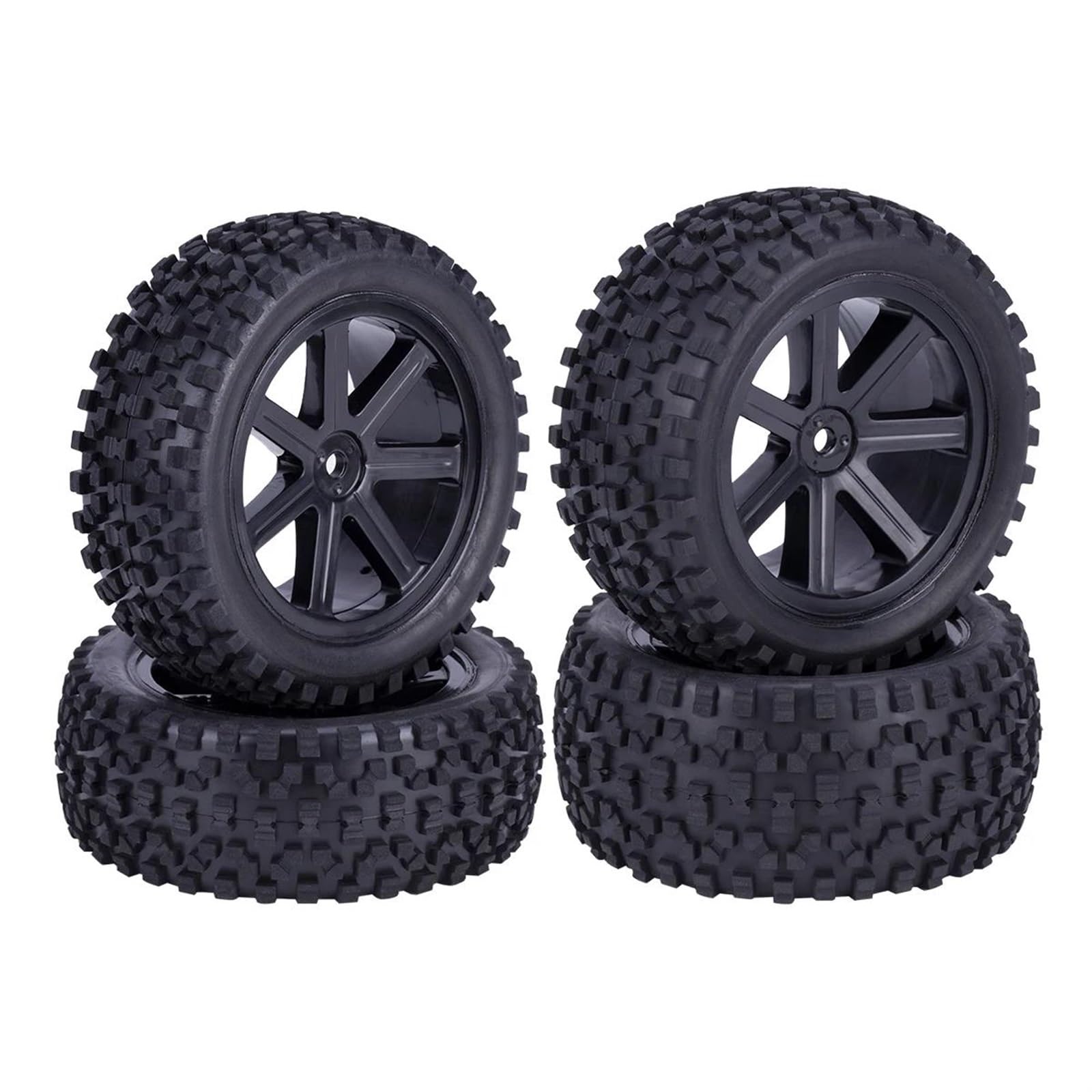 Neumáticos Coche RC Compatible con Wltoys para Redcat para HPI para HSP para Tamiya Todoterreno para Neumáticos para Buggy 1/10 RC Car Ruedas Delanteras Y Traseras Bujes Hexagonales De 12 Mm