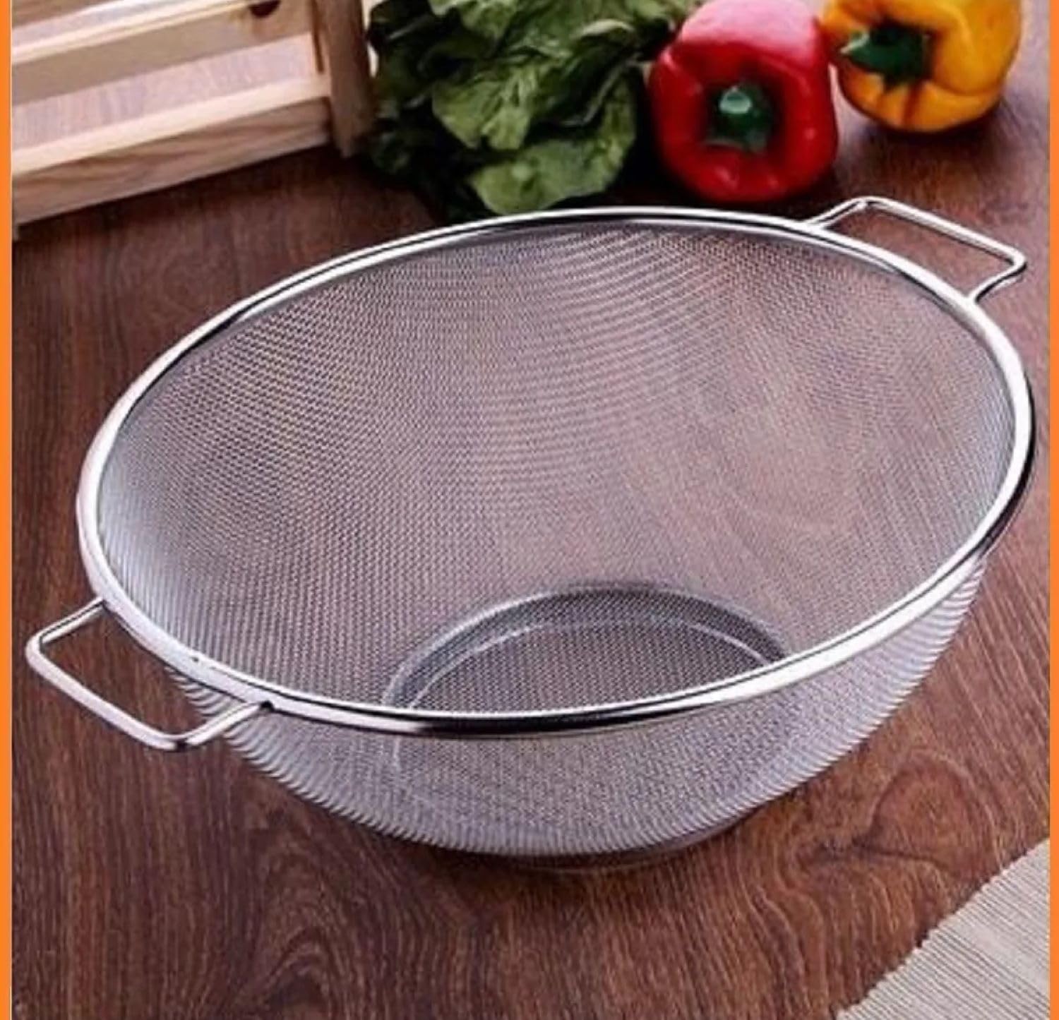 Busstier Metal Süzgeç, Paslanmaz Çelik, Çok Amaçlı ve Dayanıklı Tasarım, Ergonomik Saplı, Makarna, Sebze ve Meyve İçin İdeal, Kolay Temizlik, Mutfak İçin Şık ve Pratik (22 Cm)