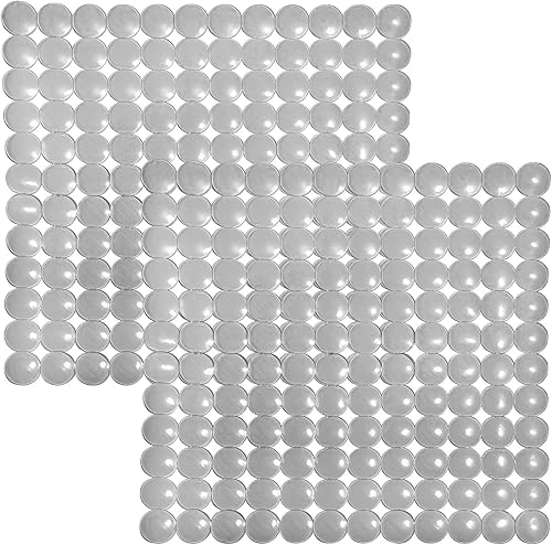 Coopay Paquete de 2 tapetes de plástico para fregadero de cocina, tapete protector de fregadero de PVC, ecológico, ajustable, acero