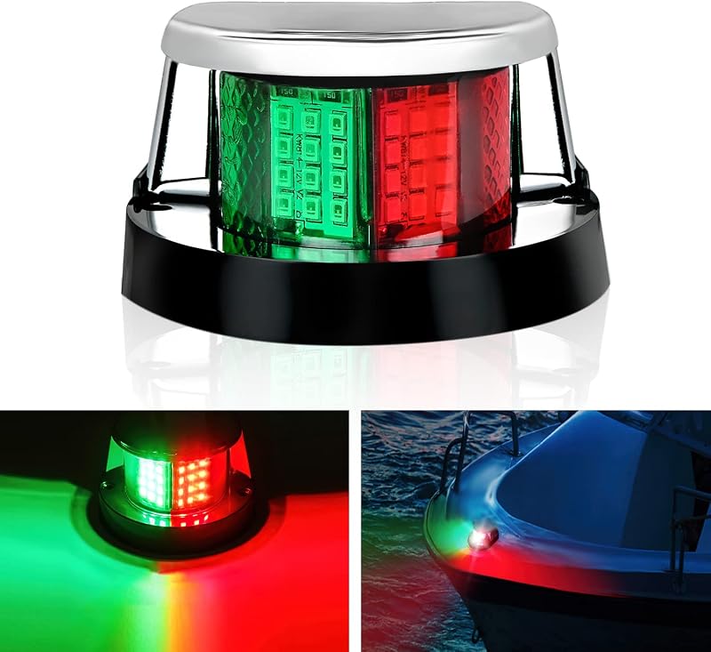 Nilight Marine Boat Navigation Light 24LED Red Green Signals Bow Lights | Port Starboard 12V Waterproof For Skeeter Yacht Pontoon Speedboat Sailboats Fishing Boats Indicators