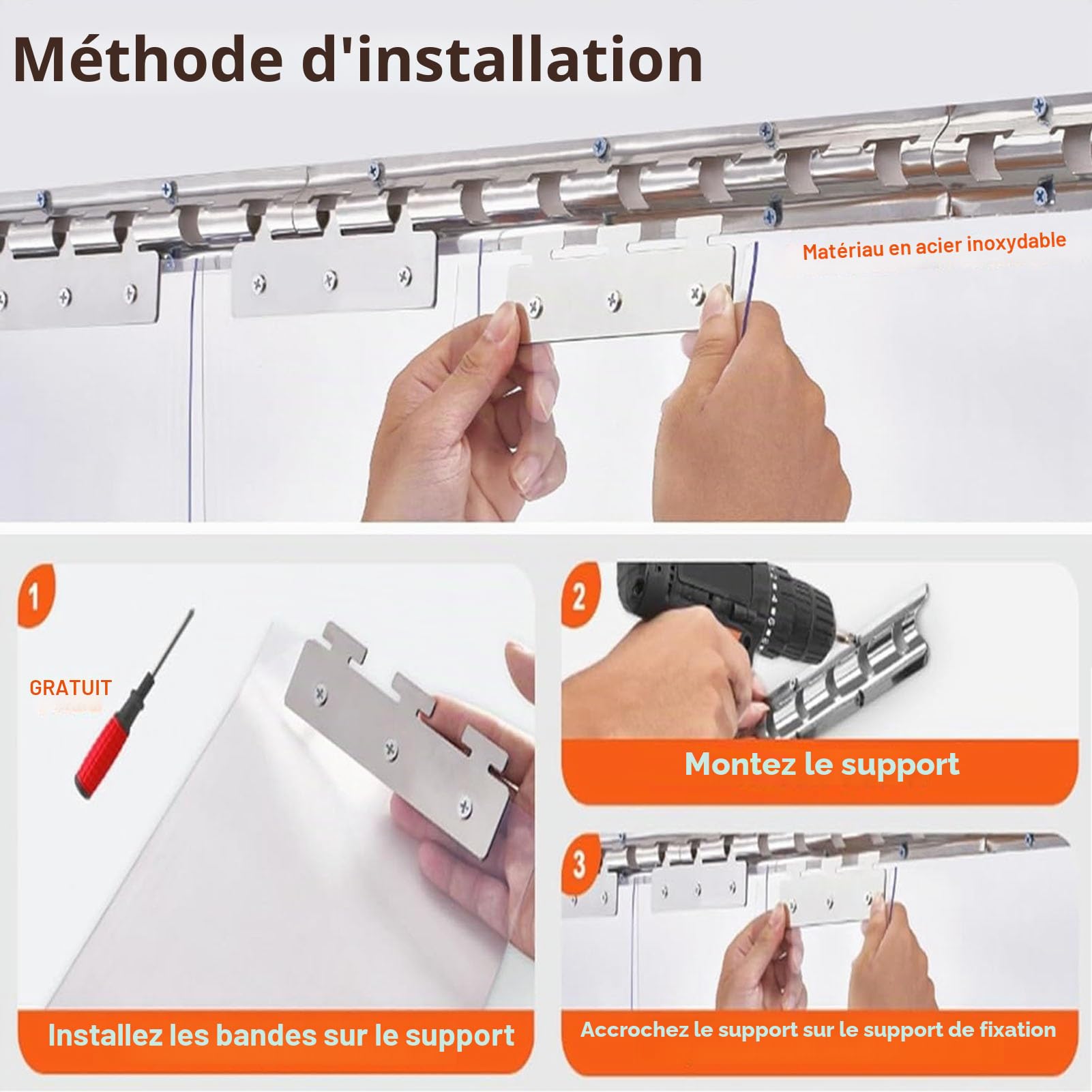 Rideau à Bandes 1,7mm Épaisseur, Rideau a Lamelles PVC Transparent Bandes de Porte Plastique pour Garage, Entrepôt, Grange (Color : Clear, Size : 90x200cm)