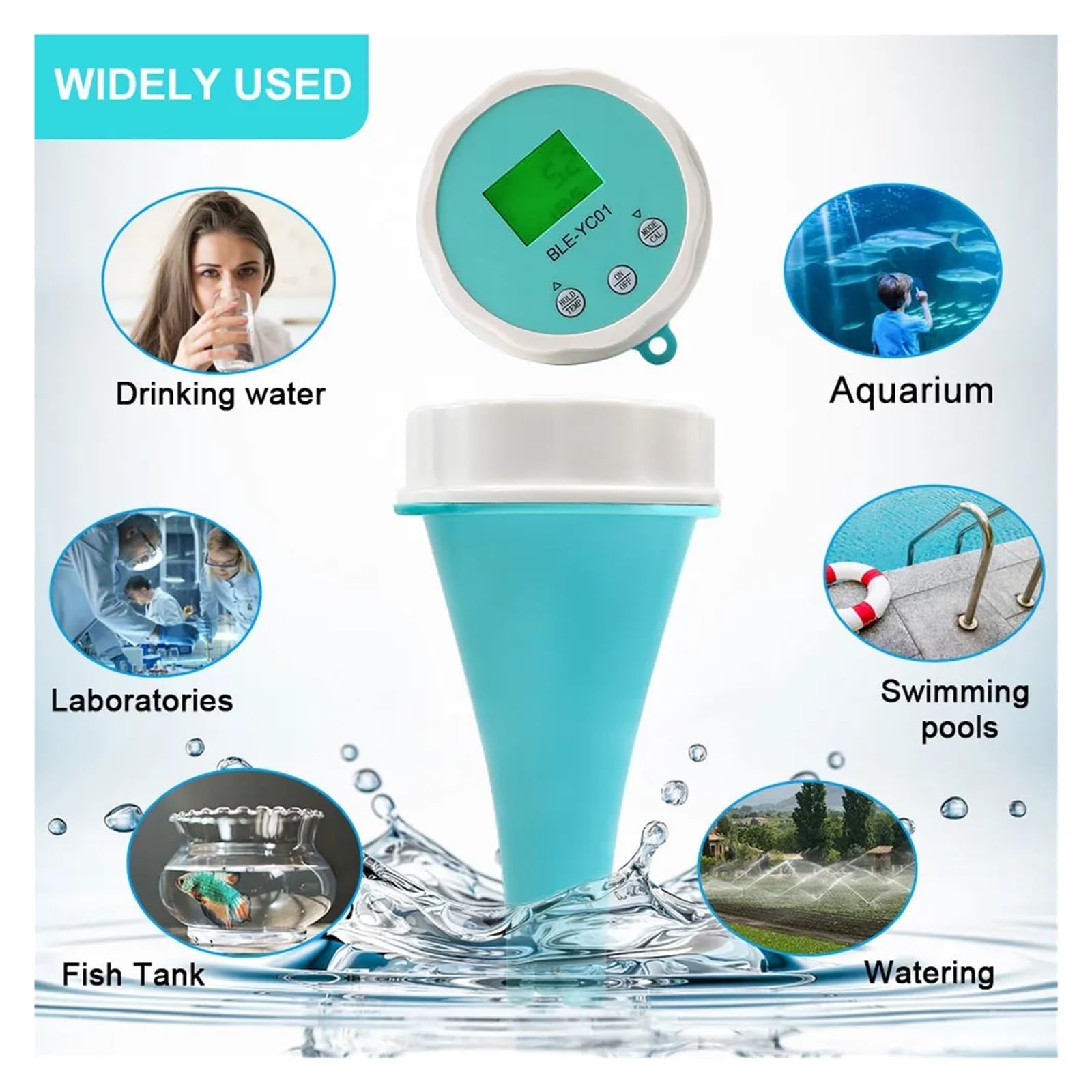 Tester ph wody, 6 w 1 inteligentny pływający analizator wody basenowej PH CL TDS EC ORP TEMP Tester APP Monitor online ści, do wody pitnej, akwariów itp