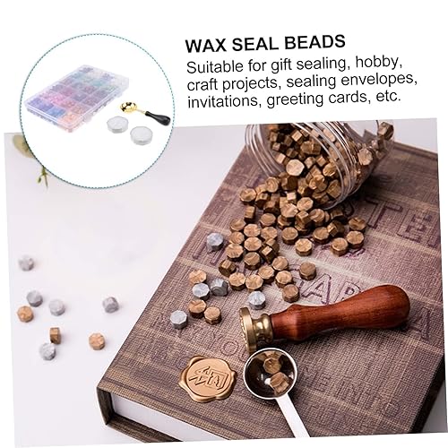 Miniatura 5 de EXCEART 1800 piezas de 24 cuentas de cera derretida para boda, sellado, velas de té, cuentas de cera de boda, mini velas de cera de fusión para
