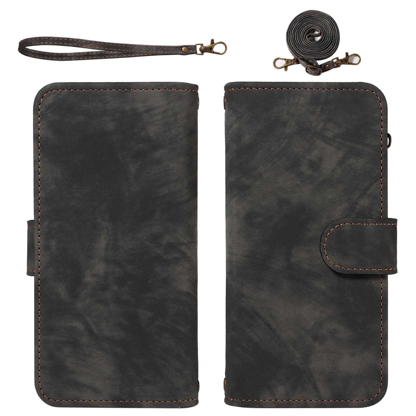 Asuwish Funda de teléfono para OnePlus 12 5G con cierre magnético, protector de pantalla de vidrio templado, correa cruzada, tarjetero de crédito, monedero One+ 1plus12 2024, para mujeres y niñas,