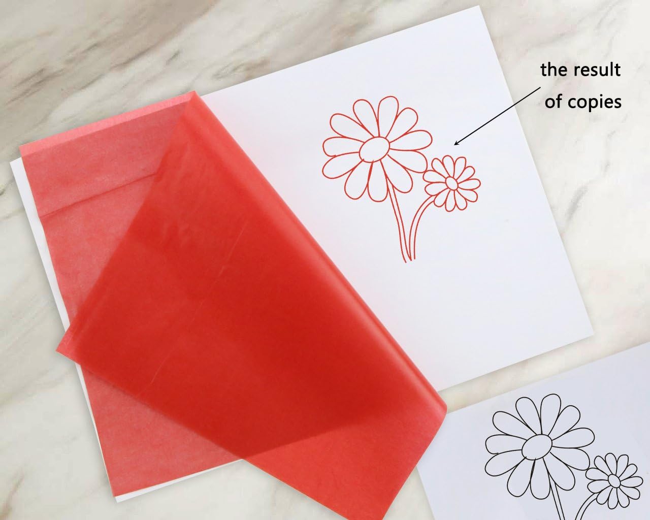 50 Pcs Carbon Transfer Paper Tracing Paper 11.7"×8.3" for Transfer Pattern on Wood, Paper, Canvas (Red)
