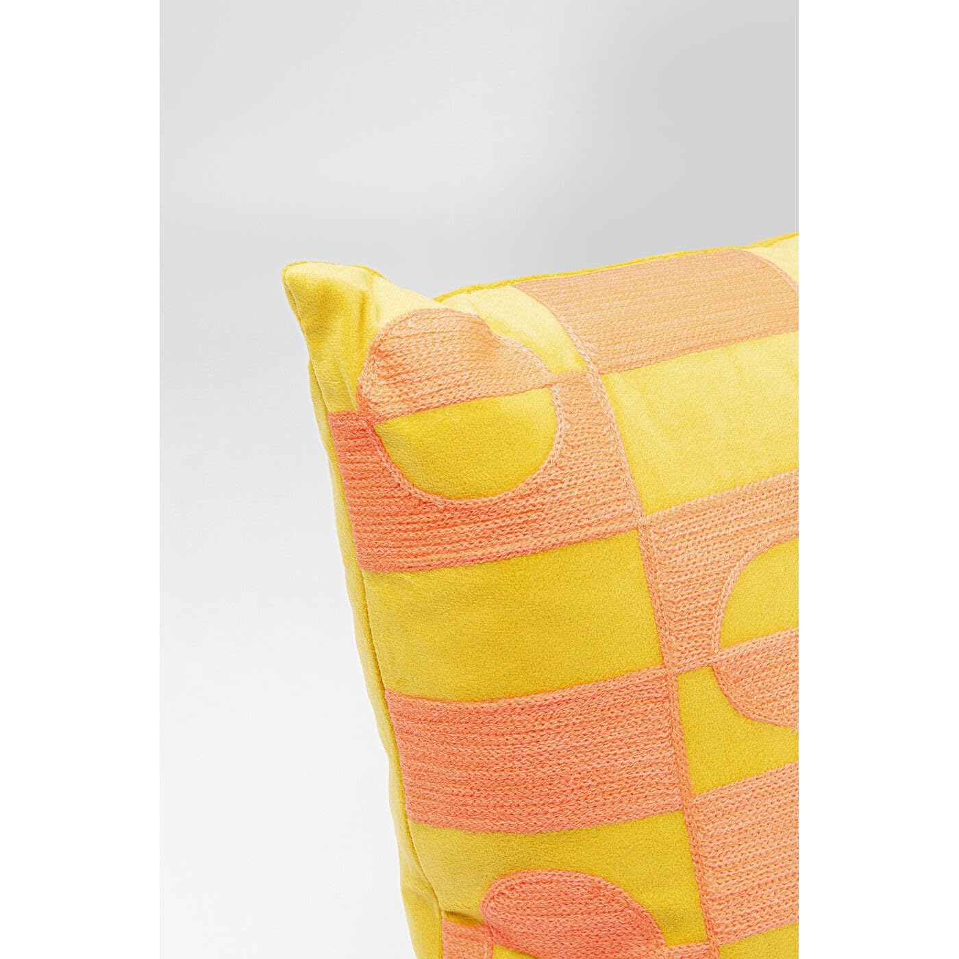 Kare Phase, Orange, Mehrfarbig, 45x45 cm, Abnehmbarer Bezug mit Reißverschluss, Dekokissen inklusive Füllung, Zierkissen, Sofakissen