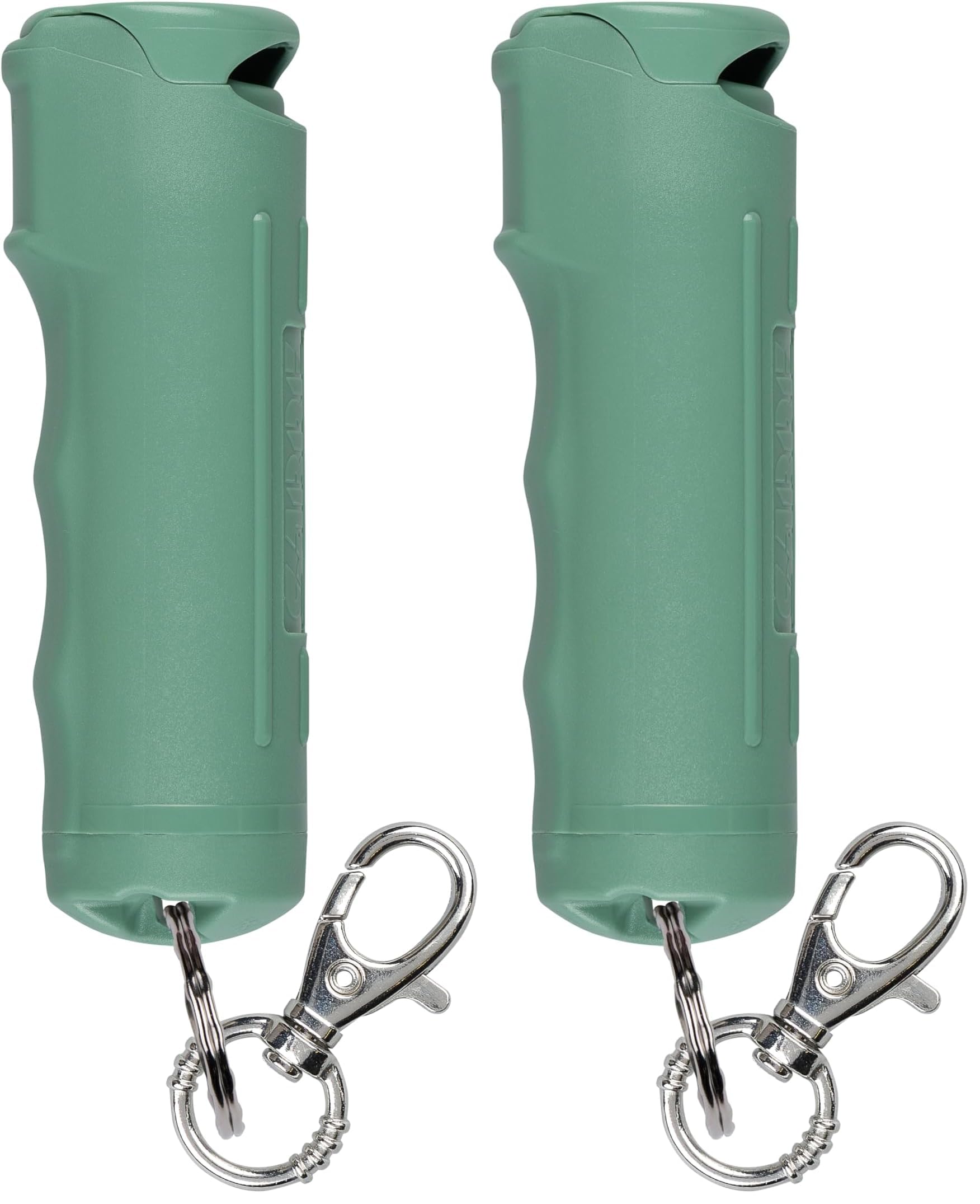SABRE Pepper Spray with Fast Flip-Top Safety &amp; Snap‑Clip Keychain for Self Defense - Maximum Police Strength OC with UV Marking Dye, 10‑Sec. Spray, 14-ft Range, Finger Grip, Made in USA, 0.54 fl oz