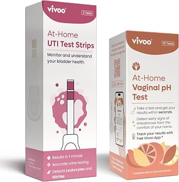 Vivoo Womens Intimate Duo Bundle Vaginal pH Test Strips 10 Count & At-Home UTI Test Strips 3 Tests with Free App