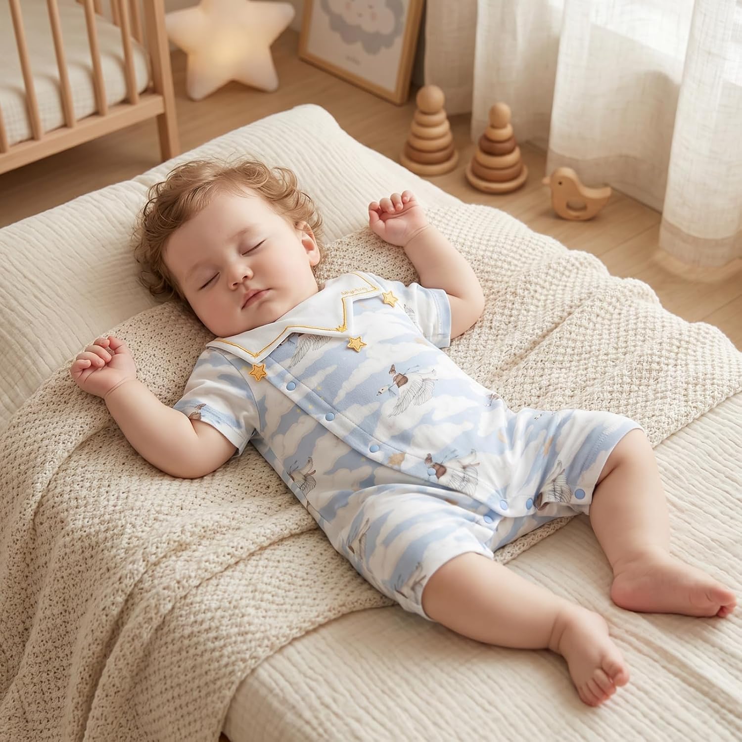 Baby Romper for Boys & Girls, 92% Modal+ 8% Spandex Newborn Short Sleeve Jumpsuit, Breathable Summer Outfit