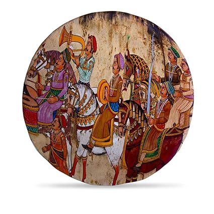 DreamVio Round Cushion/Foam Cushion Velvet Fabric Suitable for Wheelchair, Car Seat, Home, Outing Purpose (Multicolour, 14 x 14 inch) Design 72