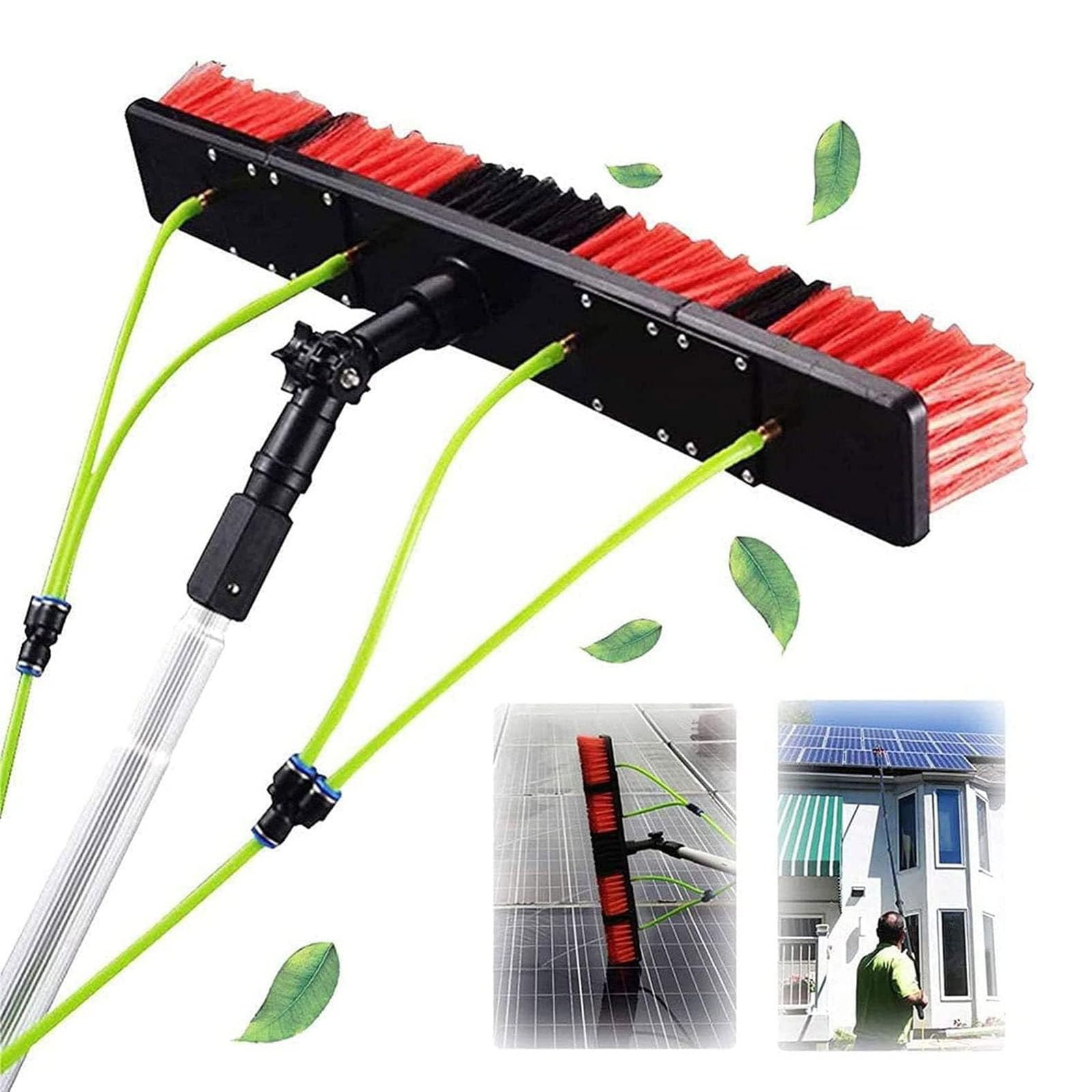 Kit de limpieza de paneles solares, poste extensible de 3 a 12 m, cepillo limpiador fotovoltaico, ideal para un mantenimiento y limpieza eficientes de paneles solares
