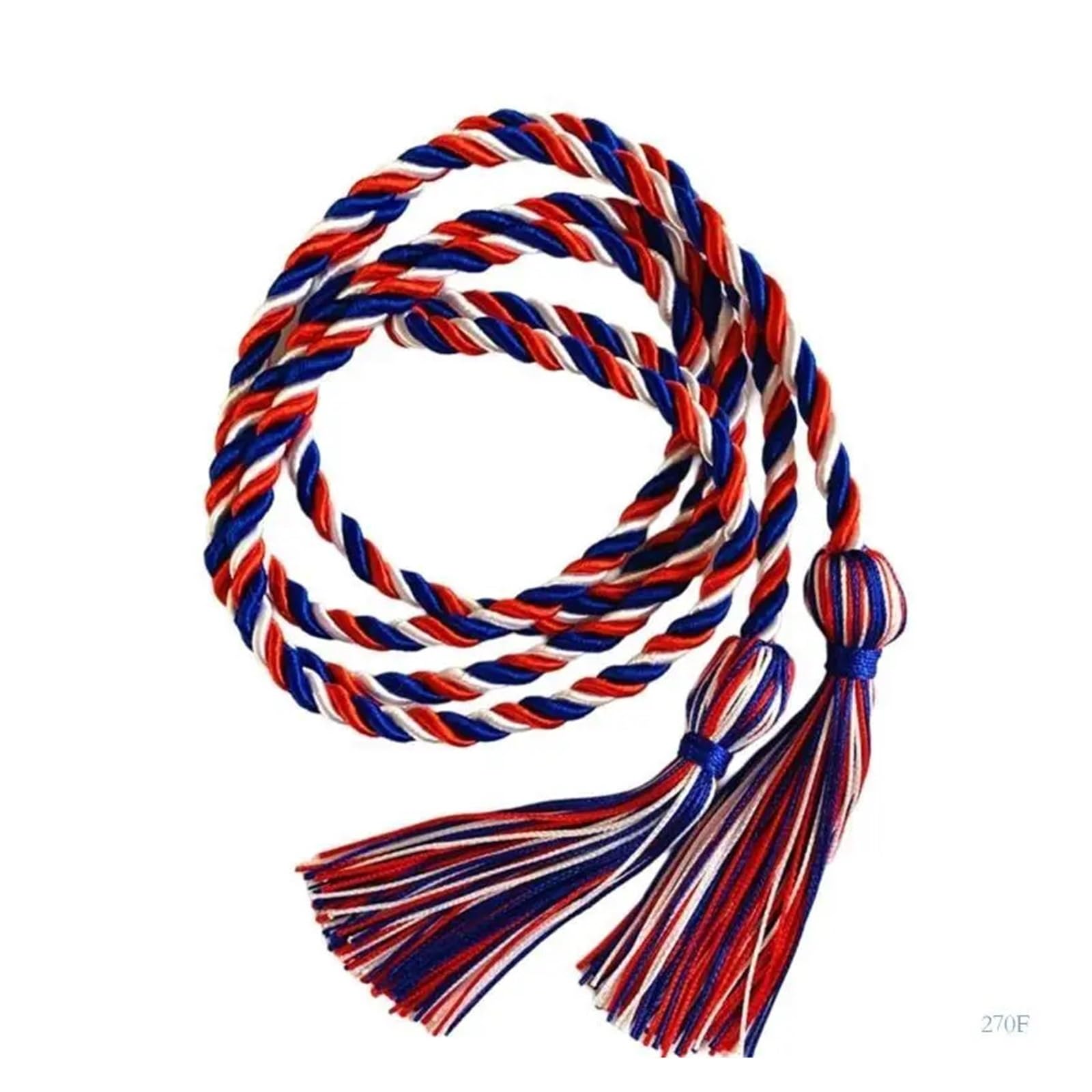 Tassel Graduation 10Pcs Graduation Honor Cords with Matching Tassels, Decorative Grad Cord Tassels for College Graduation Ceremony for Graduate Ceremonies and Memorials(Blue x red x White)