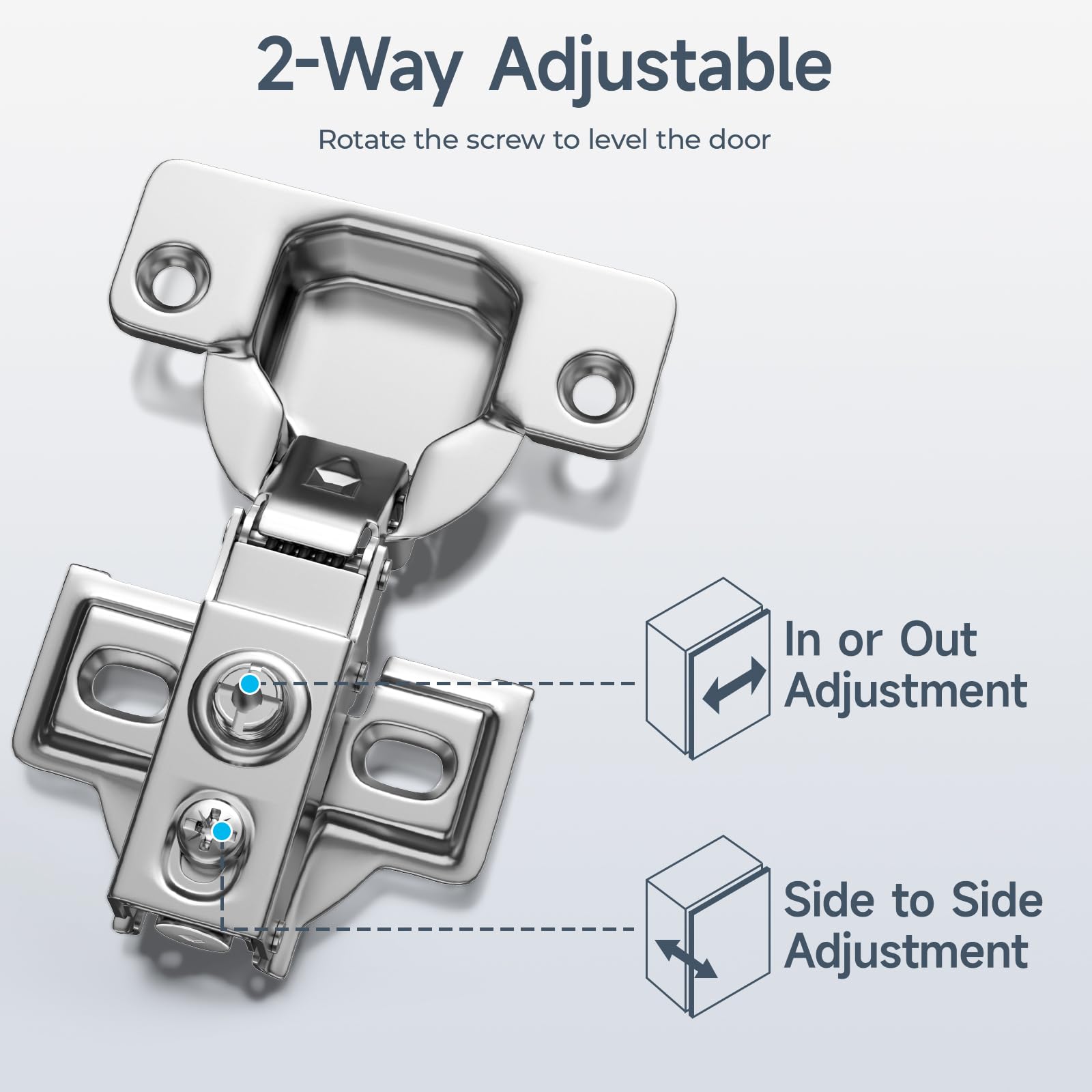 2 Pack 1/2 Inch Overlay Soft Close Hinges