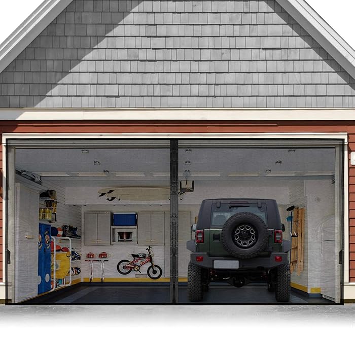 Buy Garage Door Screen For 2 Car 18x7FT, Screen Garage with