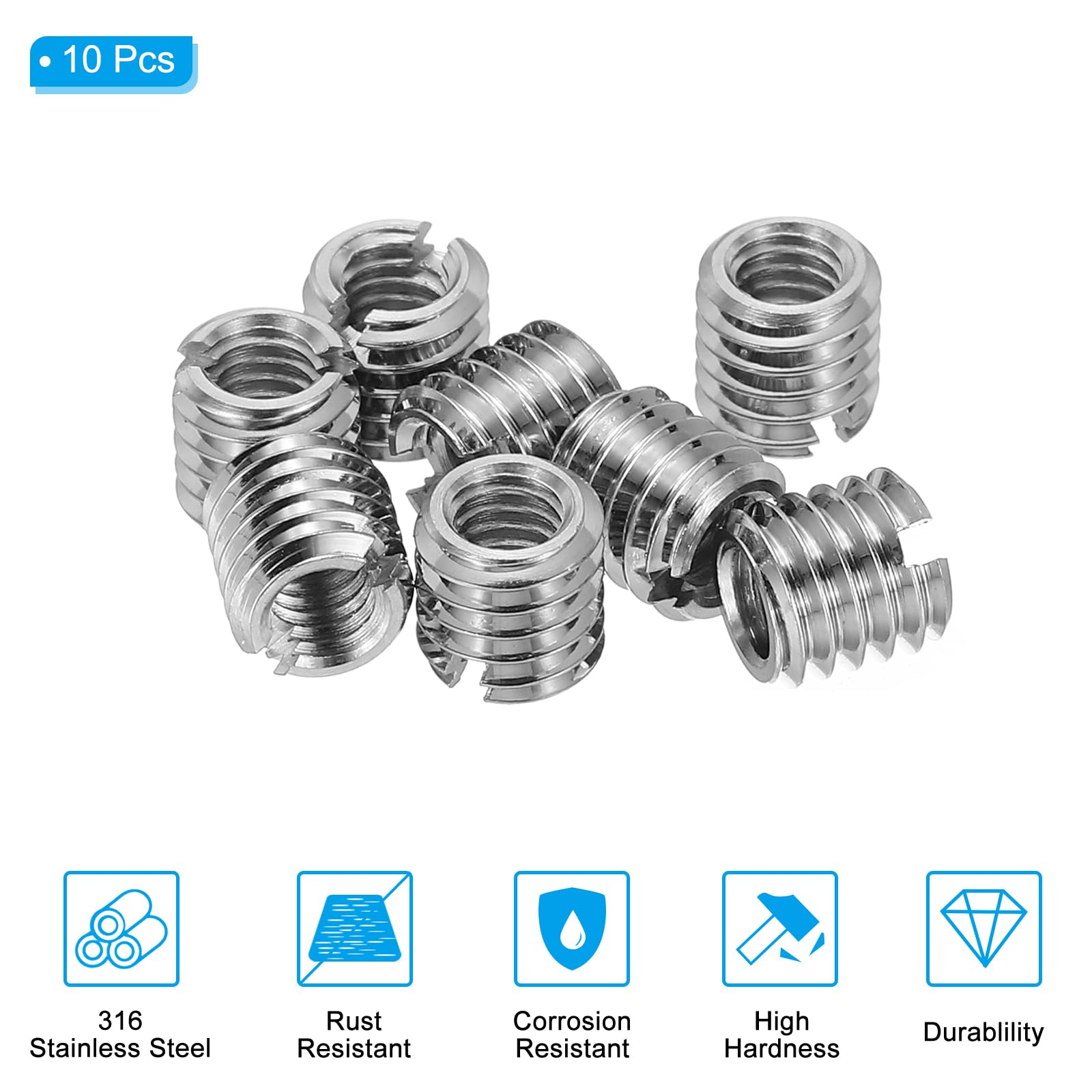 PATIKIL 316 Stainless Steel Thread Adapters Sleeve Reducing Nut - Image 3