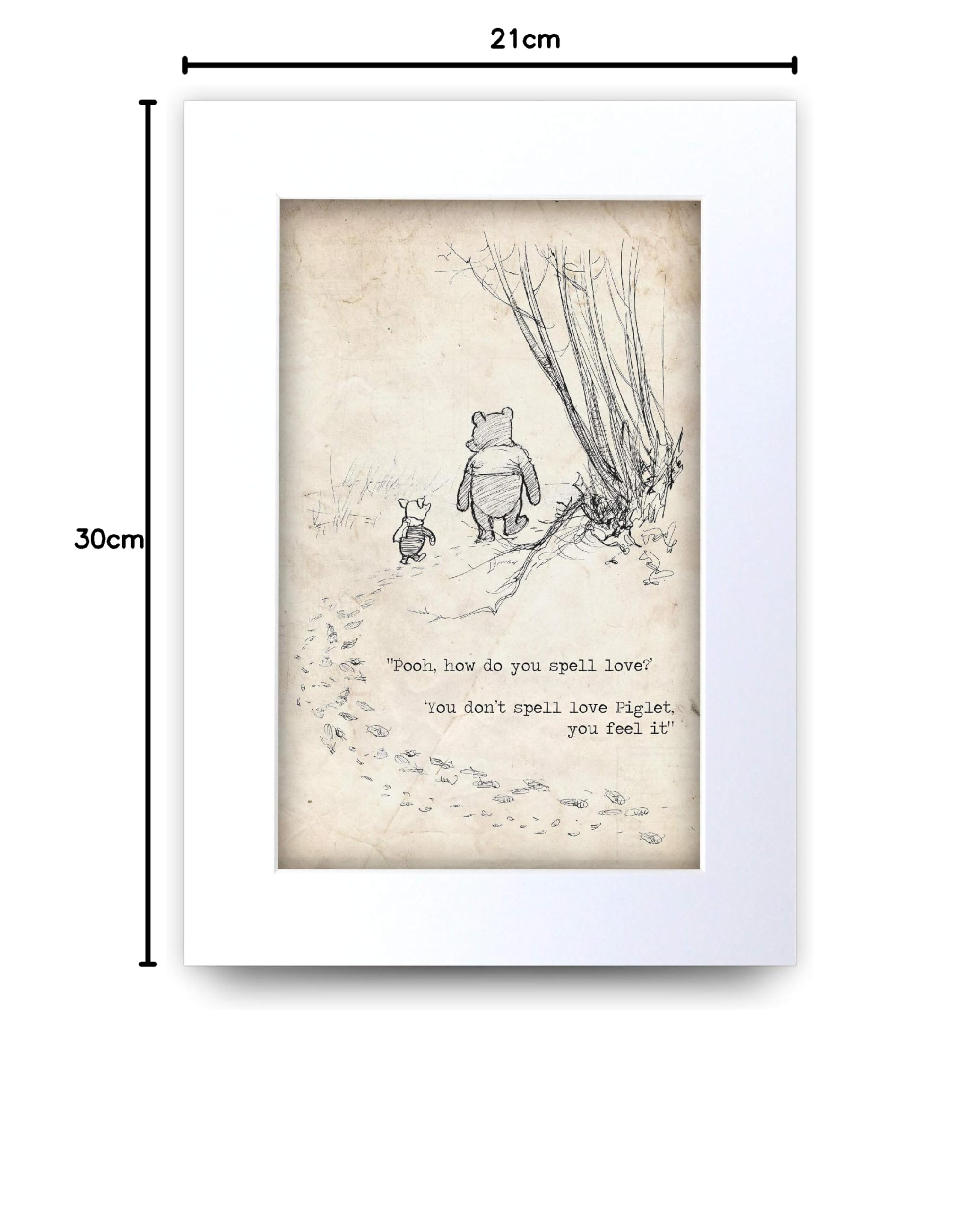 HWC Trading Winnie the Pooh Spell Feel Love A4 con citazione stampata per cameretta dei bambini, idea regalo per la camera da letto