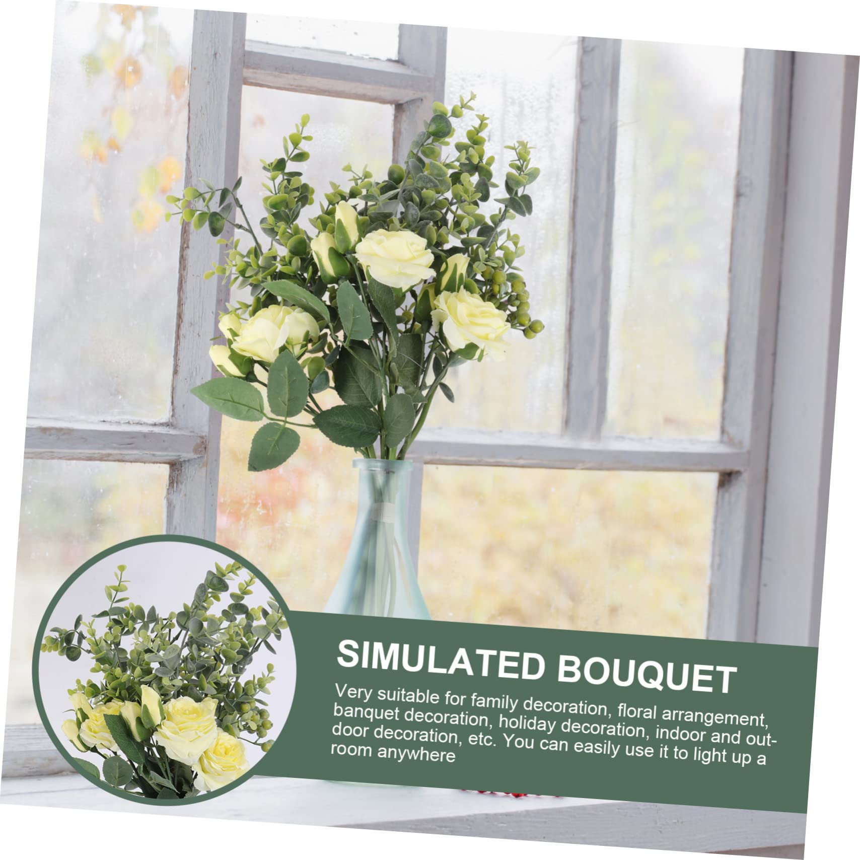 STOBAZA 2stücke Gelber Simulierter Blumenstrauß Für Hochzeiten Dekorative Brautblumen Für Fotos Und Raumgestaltung Kunstblumenstrauß Für Zuhause Büro Und Feierlichkeiten