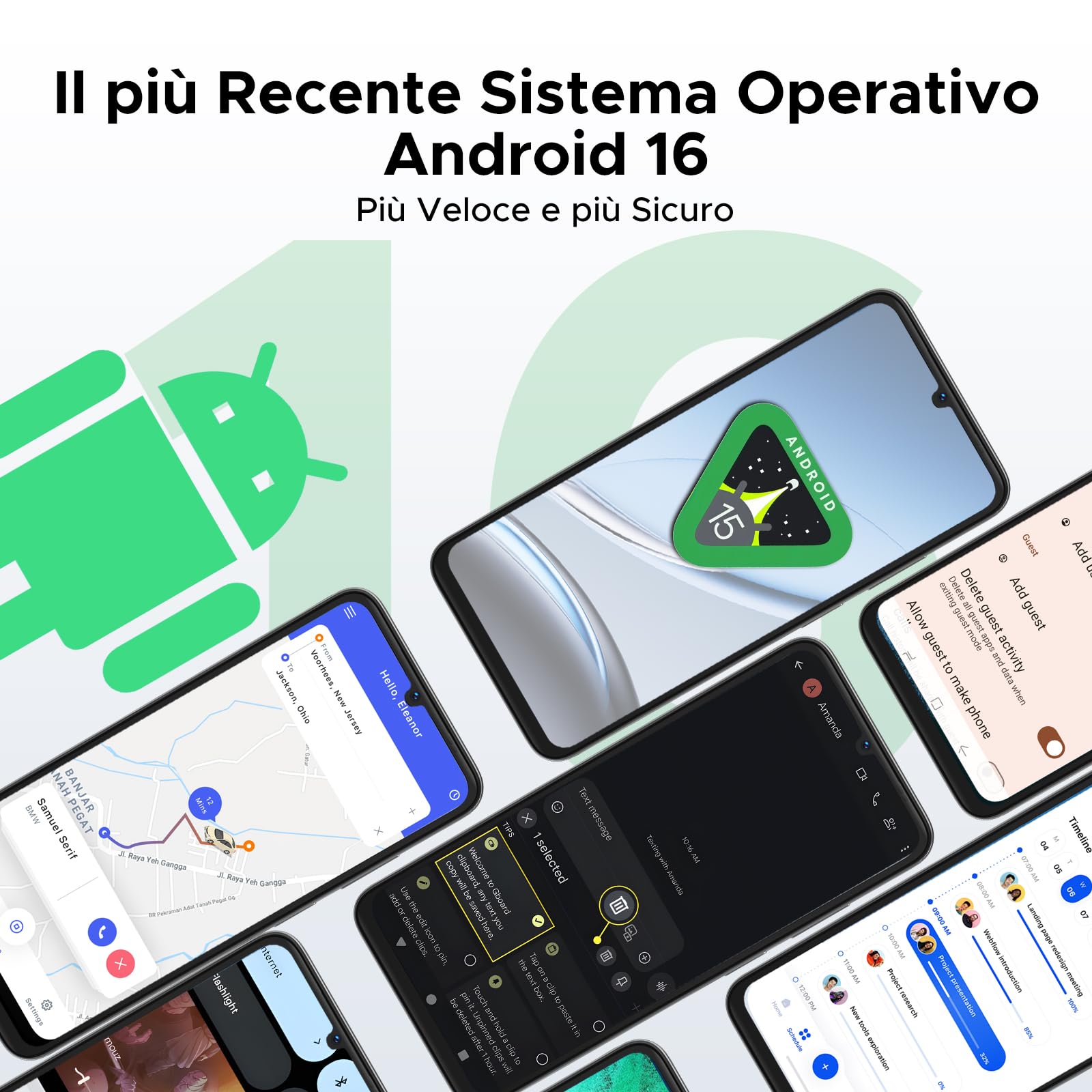 DOOGEE N55 Android 16 Smartphone, 16GB+128GB/2TB TF, 90Hz 6.56" HD+Display Telefono, UNISOC T7200, 13MP+8MP Camera Cellulare, 5150mAh Batteries Telefoni, 4G Dual SIM/Widevine L1/Face Unlock, Natural