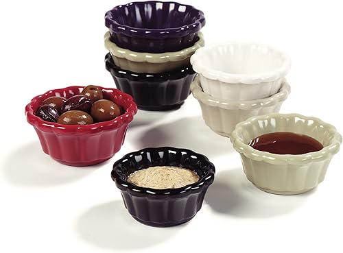 Miniatura 7 de Carlisle FoodService Products 4394202 Ramequín festoneado de melamina, 1 oz, blanco