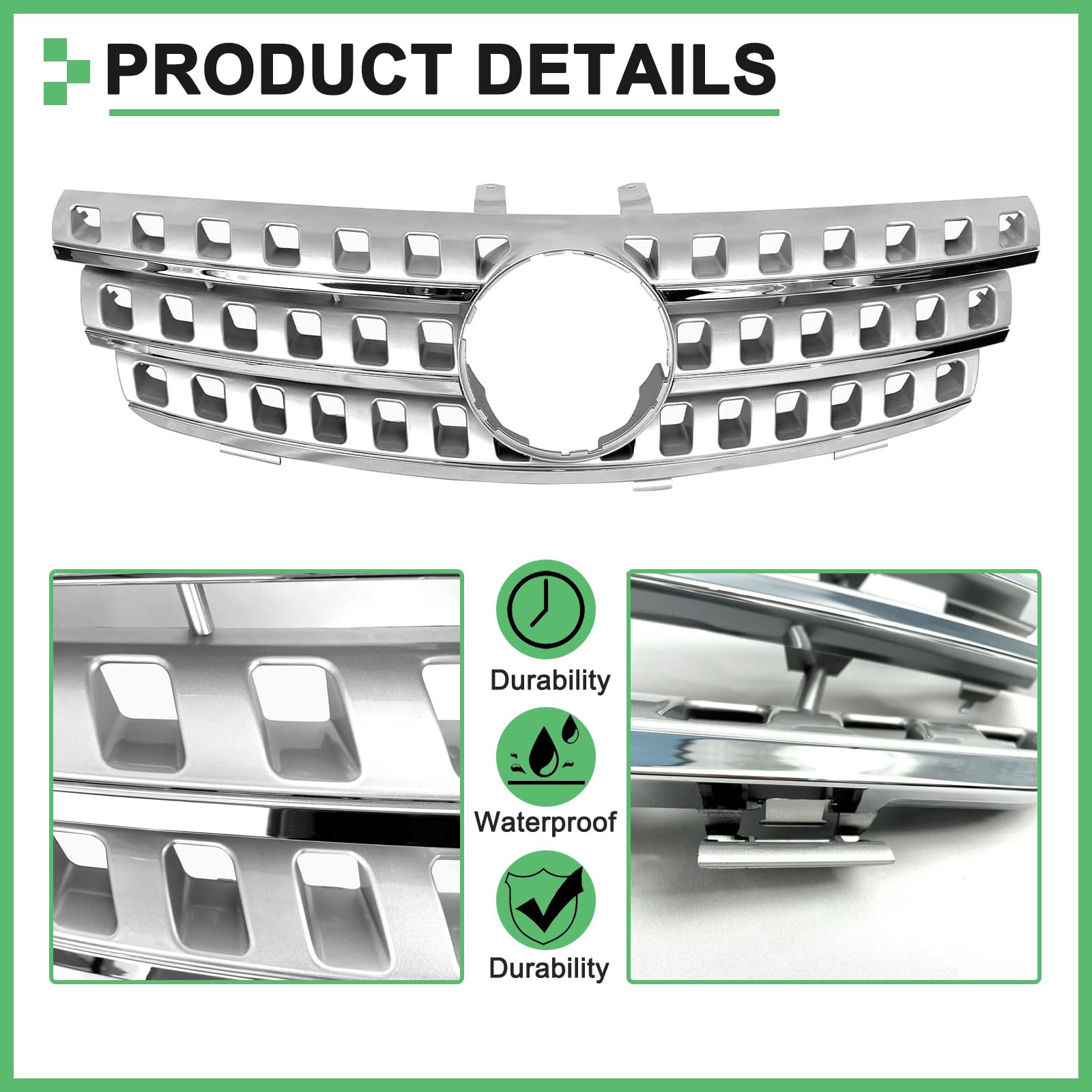 IDENUONA Kühlergrill Für Mercedes ML W164 2005-2008 - Frontgitter Stoßstange