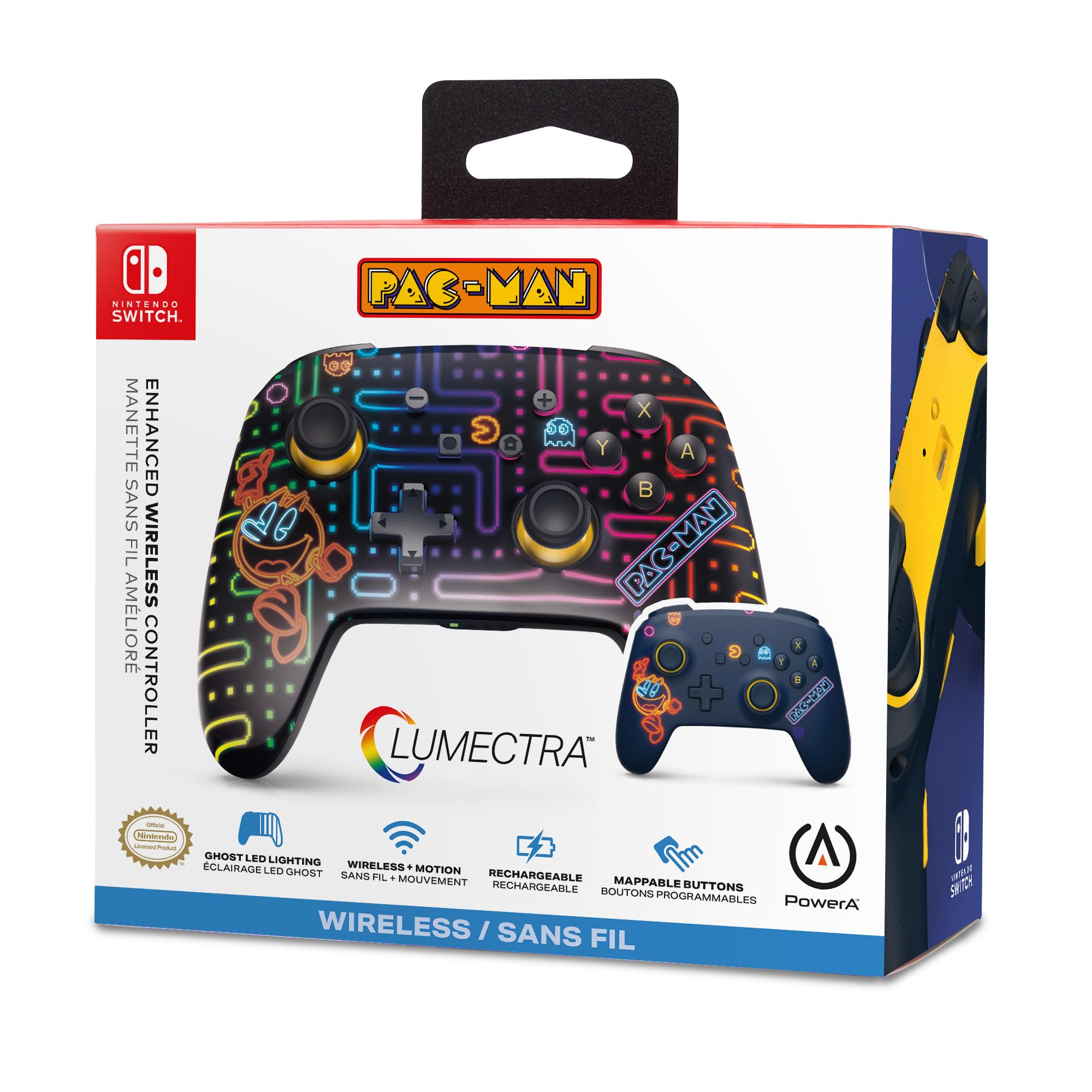 PowerA Enhanced Wireless Controller for Nintendo Switch with Lumectra - PAC-MAN NEON ARCADE