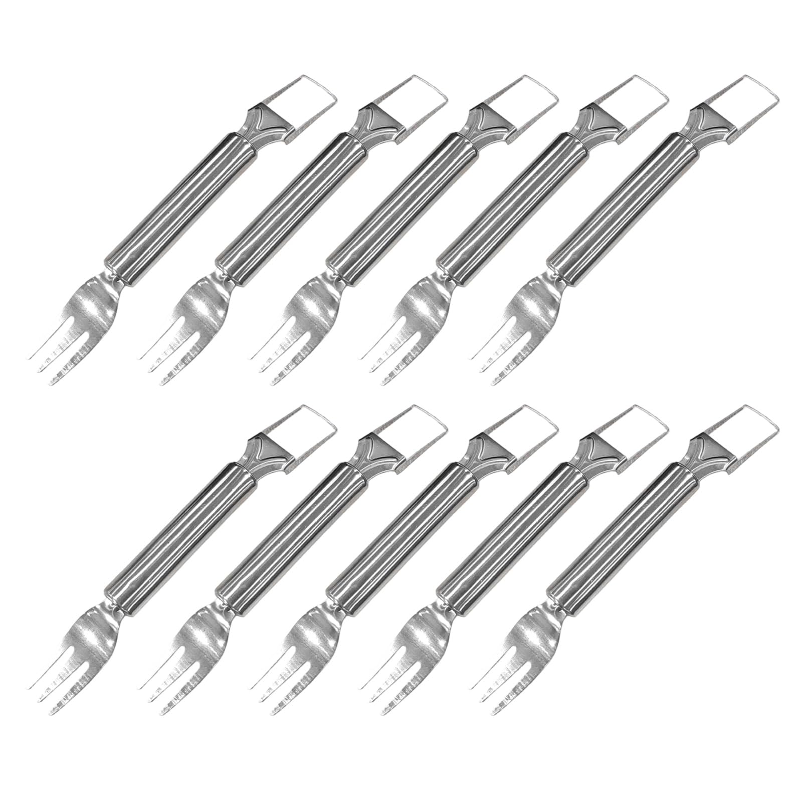 Xinsheinelry Stainless Steel Kitchen Fruit Cutting Fork 2 in 1 Watermelon Fork Cutter Fruit Slicers for Perfectly Cut Melons Cube Watermelon Cutter Stainless Steel Cutting Tool