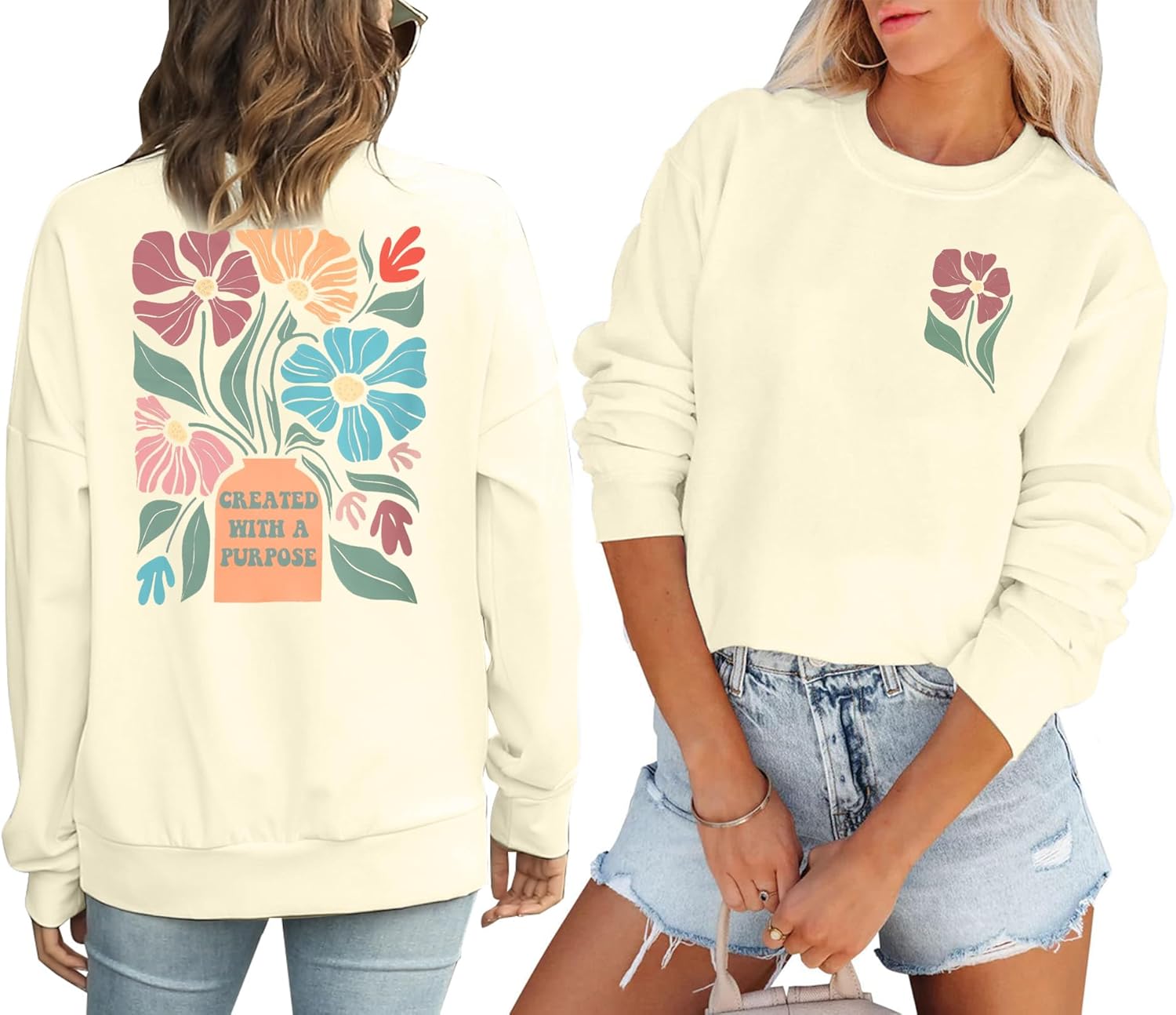 LOTUCY Christian Floral Sweatshirt Women: Bible Verse Shirts Jesus Religious Inspirational Long Sleeve Pullover Tops - Image 6