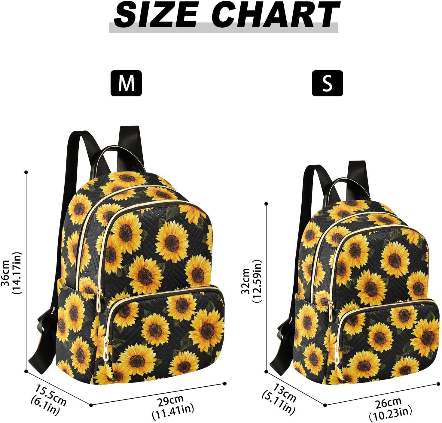 ALAZA Beautiful Sunflower Women Backpack Purse Ladies Fashion Shoulder Bag Daypack Travel Bag 7.5L