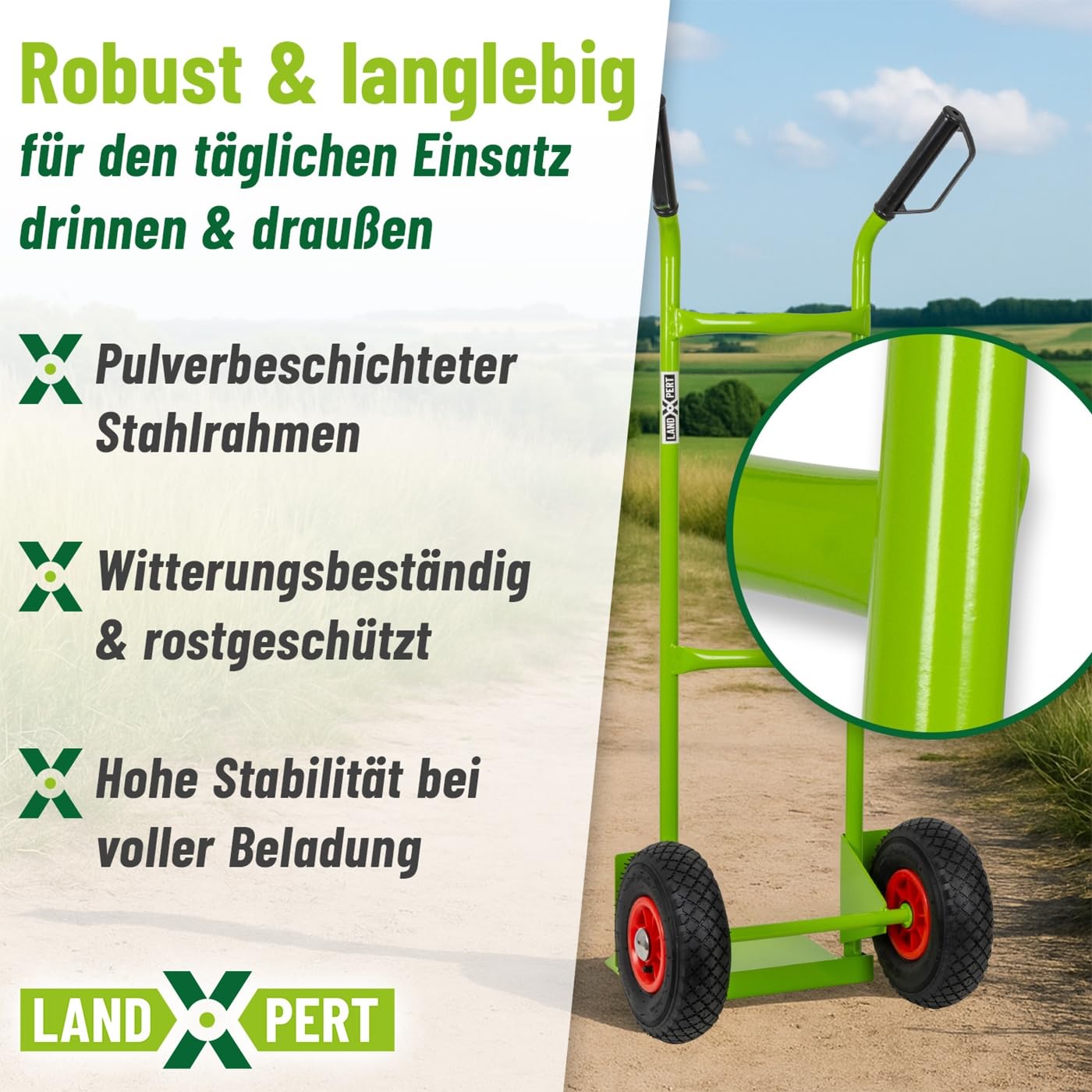 Sackkarre Transportkarre 100kg Lufträder Schutzblech klappbar Handwagen