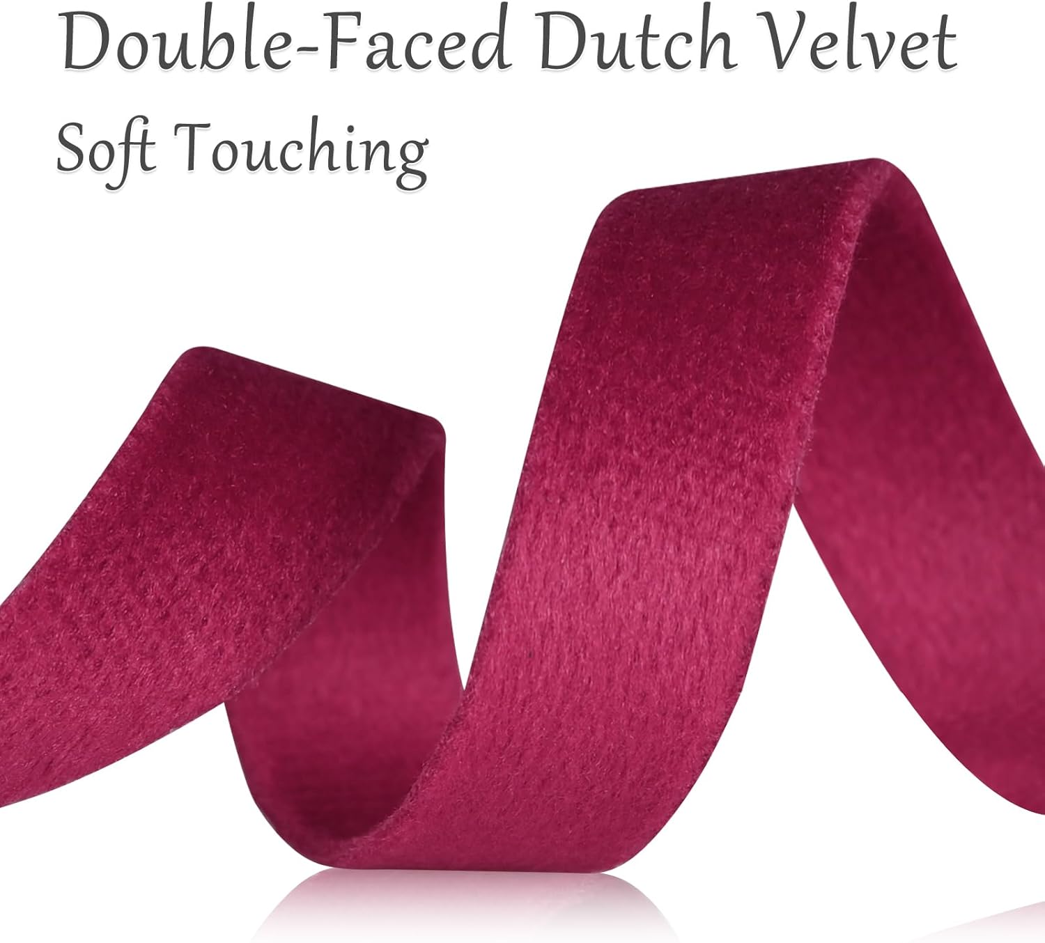 Showin Velvet Christmas Ribbon，Double Face 3/8" x 20Yd for Christmas Wreath Decoration Handmade Craft Ornaments Gift Wrapping, Bow Making, Christmas Tree (Pack of 2)