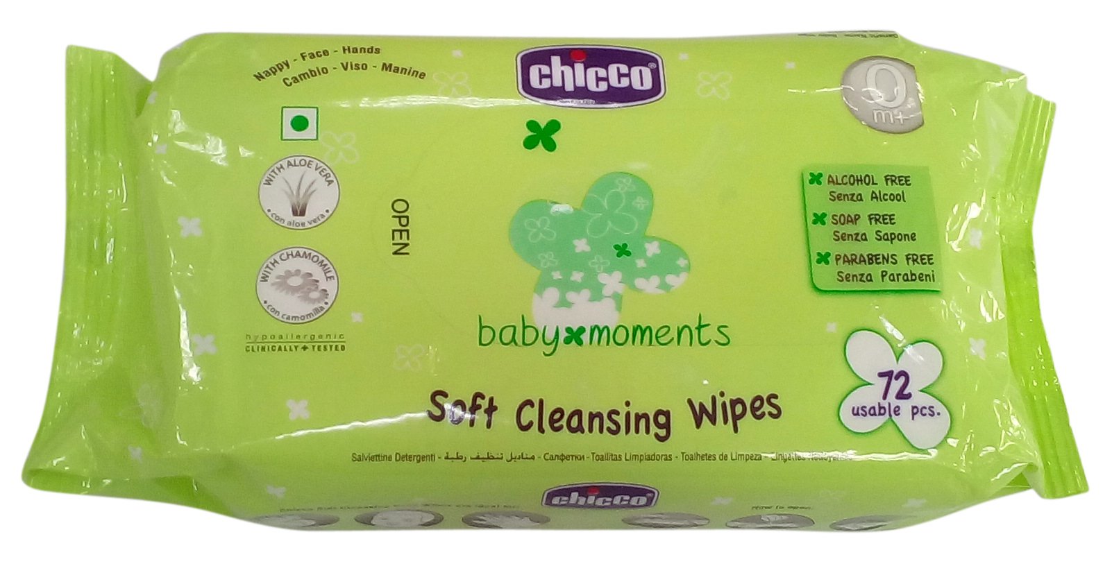 Chicco Baby Moments Soft Cleansing Wipes 72 Pieces