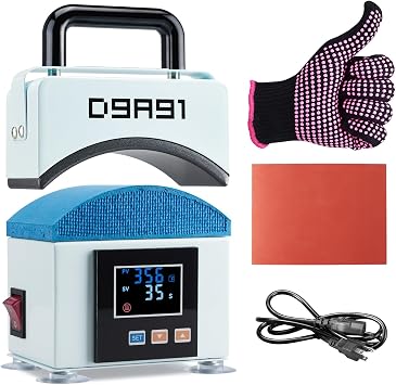 Mini Hat Press Machine, Light Blue | For Caps, For T-Shirt & More