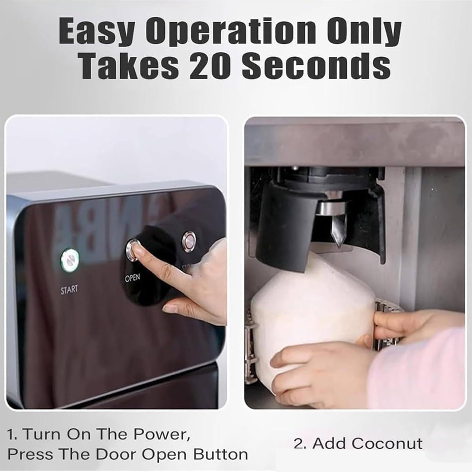 Macchina Per L'apertura Del Cocco Verde, Apriscatole Automatico Per Il Cocco Con Finestra Di Osservazione Trasparente, Taglio Rapido 20 Secondi E Protezione Multisfaccettata, Per Negozi Di Frutta