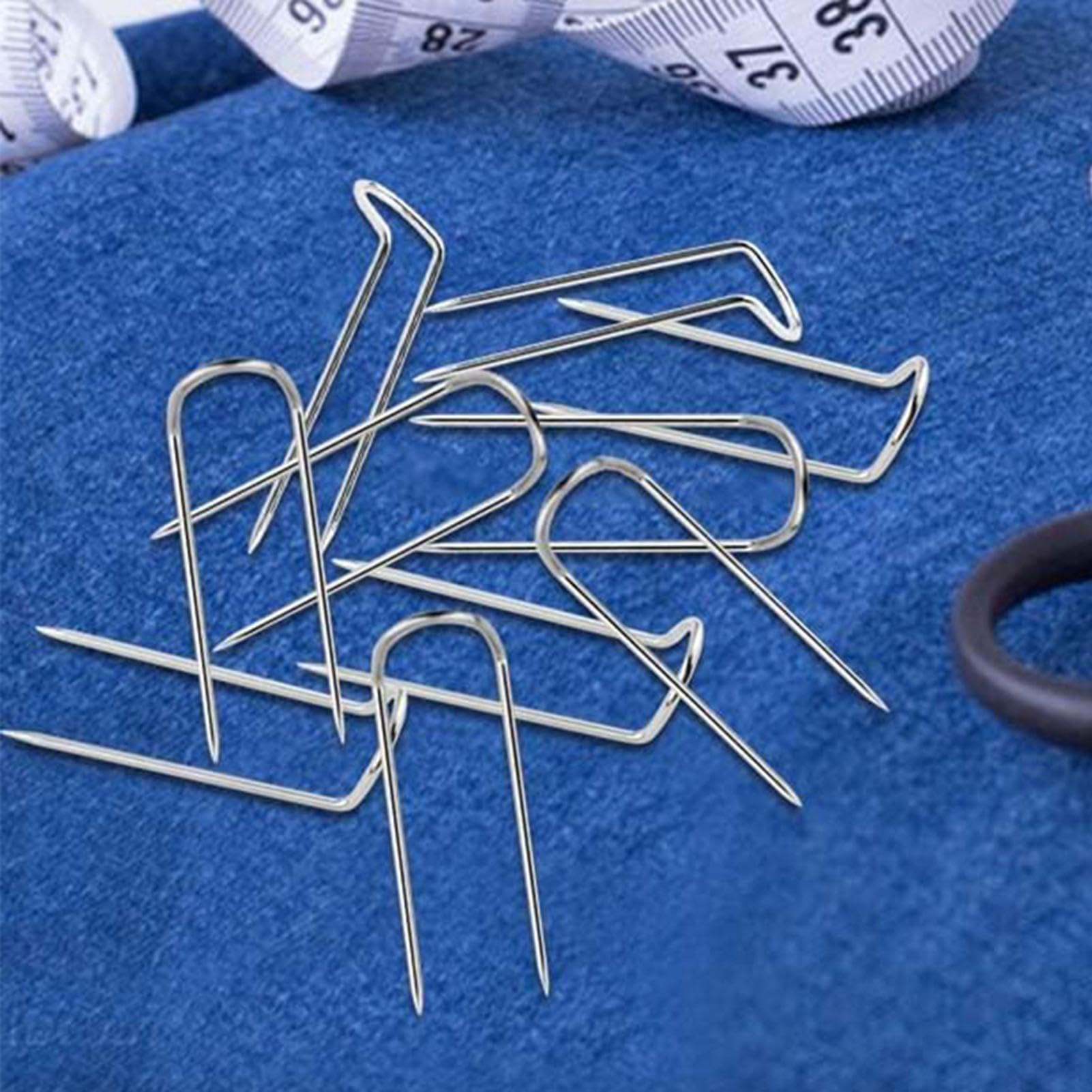 50 Spilli Da Cucito A U, 2,3 Cm, Ferro Nichelato Per Trapuntatura E Fai Da Te
