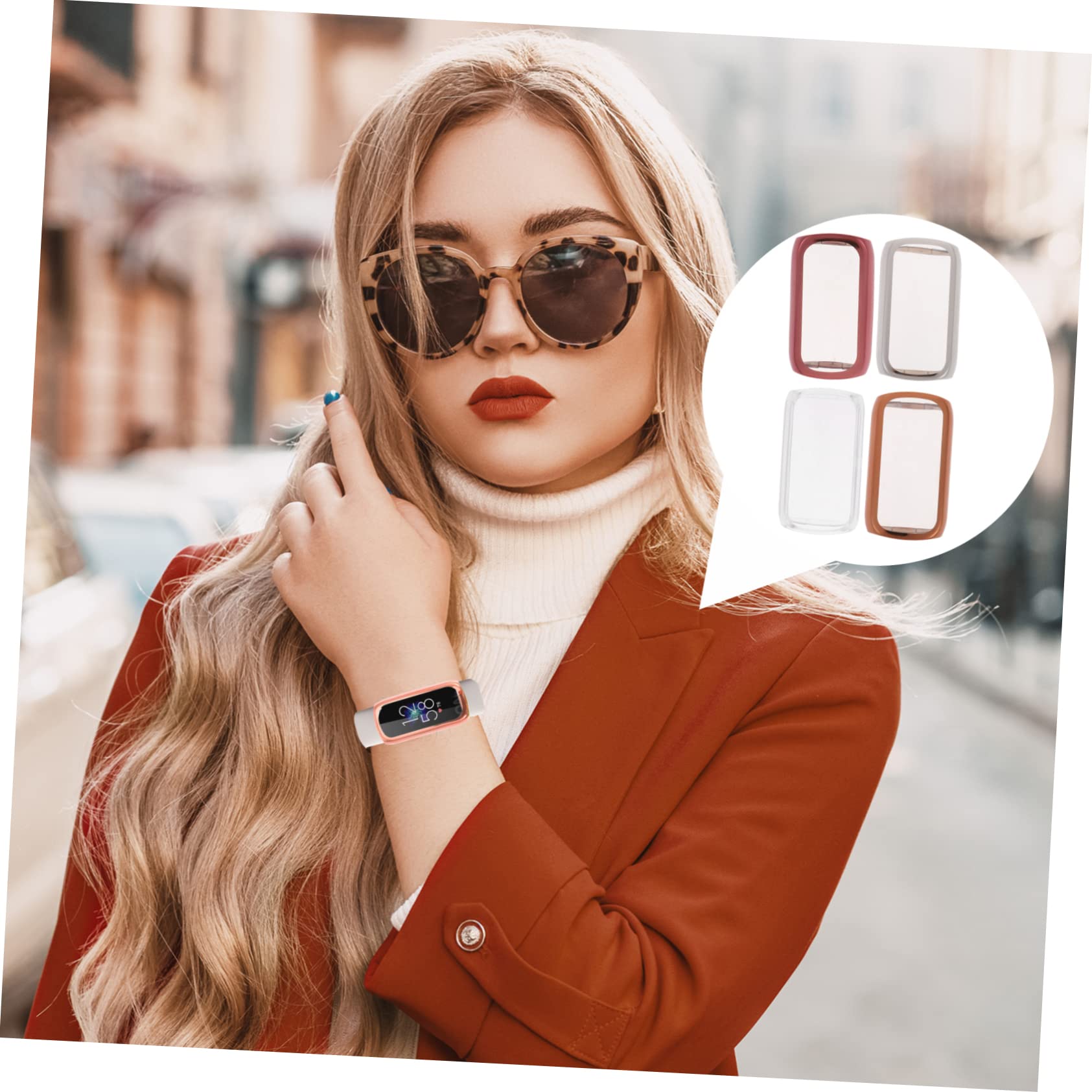 Gatuida 8pezzi Custodia Protettiva Per Cover Anti-shock Compatibile Tpu e Rosa Protezione Per Smartwatch
