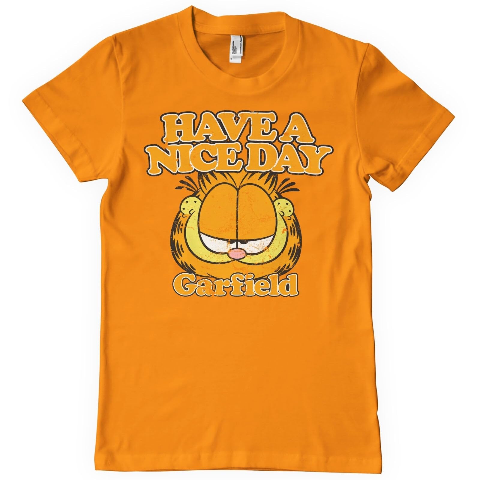 Garfield Officially Licensed Have A Nice Day Mens T-Shirt (Orange), Large