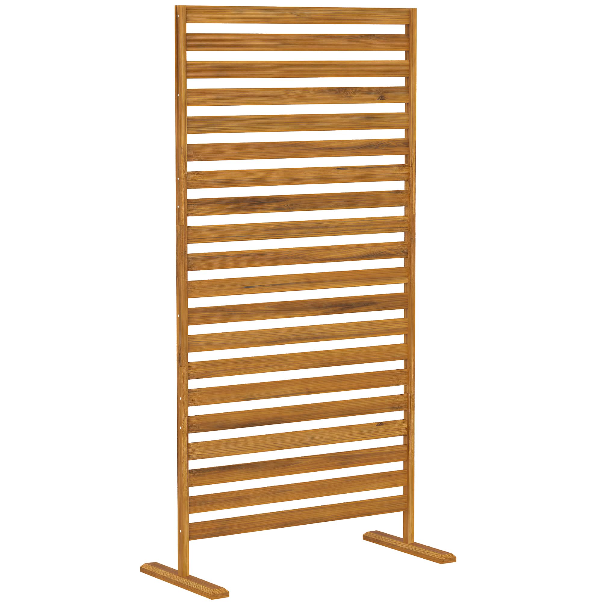Outsunny Brise-Vue Bois à Lamelles Extérieur Autoportant 170cm Marron