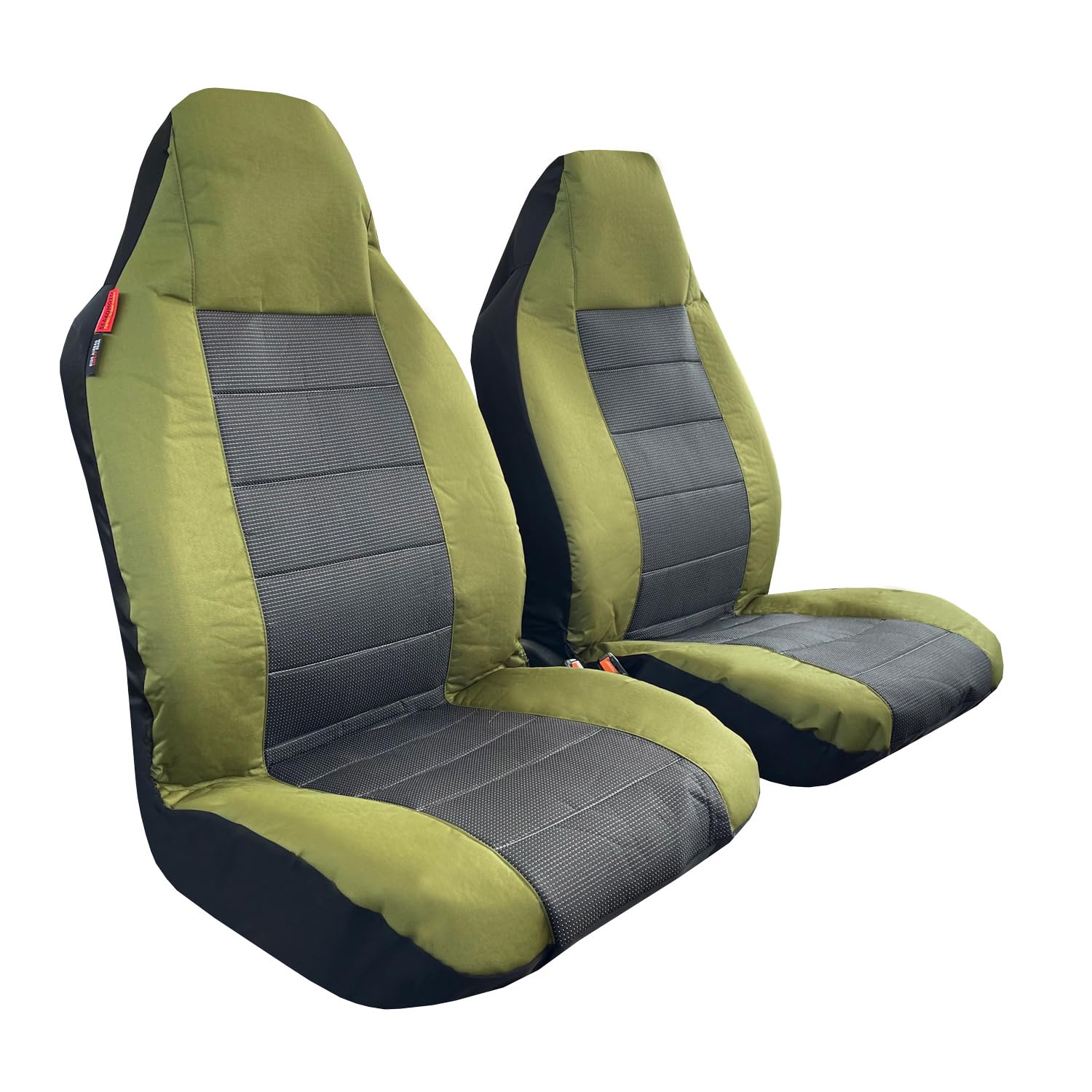 Housses de siège CSCOMFY pour Jeep Wrangler 2/4 portes ensemble avant, JK/JL/TJ/YJ 1987-2024 en toile Accessoires intérieurs de voiture résistants à l'eau Protège-camion compatible avec airbag (Vert