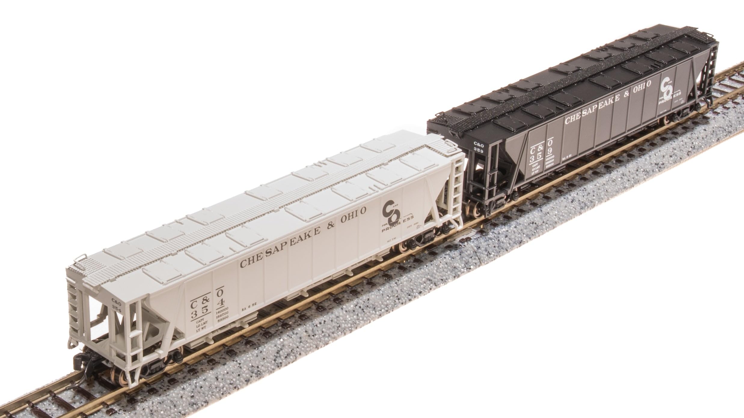 Broadway Limited 7259 H32 Covered Hopper, C&O, Variety 2-Pack, N Scale (Fantasy Paint Scheme)