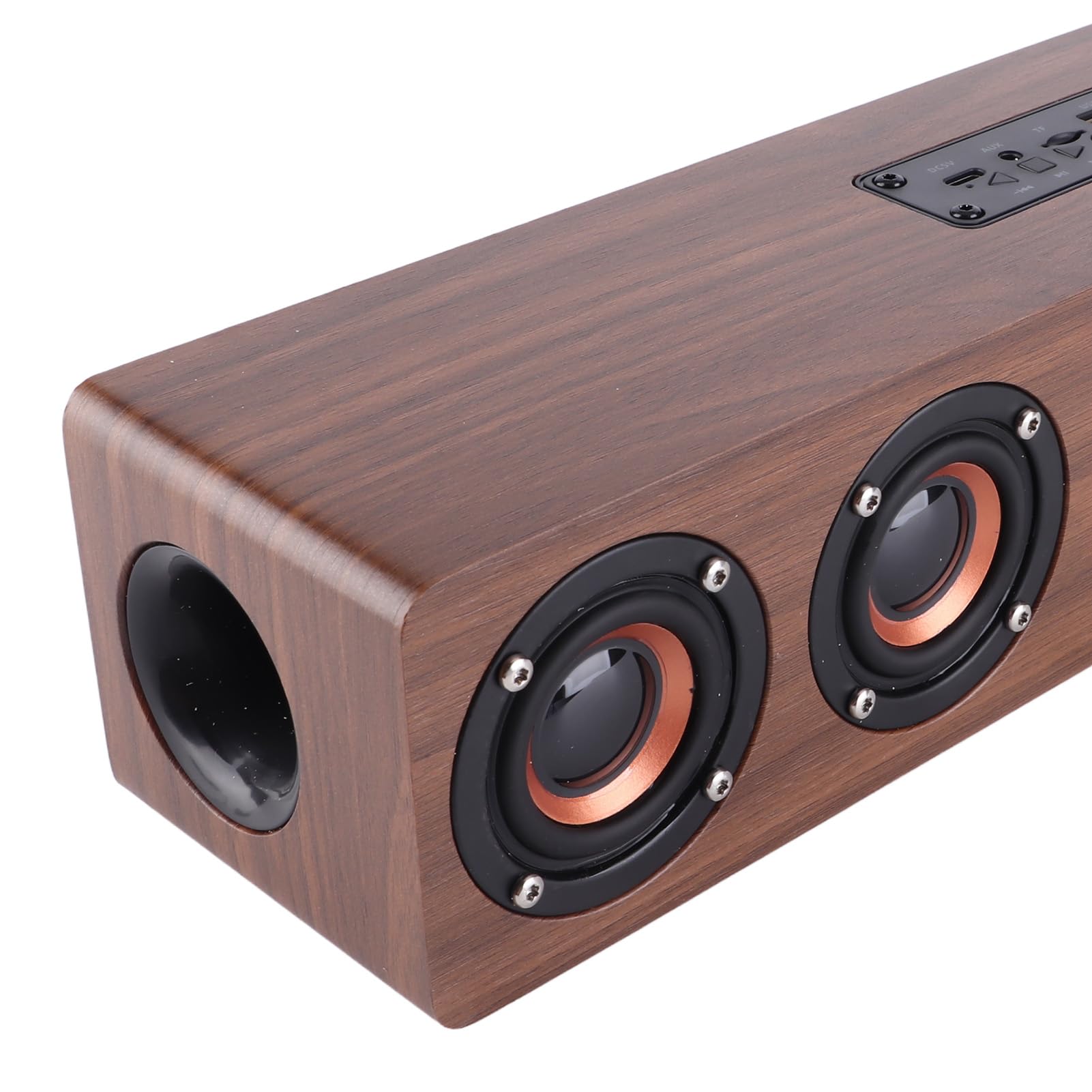 Głośnik Bluetooth Sunicon, drewniany domowy sprzęt audio Retro głośnik Bluetooth 3D głośnik surround zewnętrzny przenośny głośnik do laptopa telefon komórkowy (Brown wood grain (export))